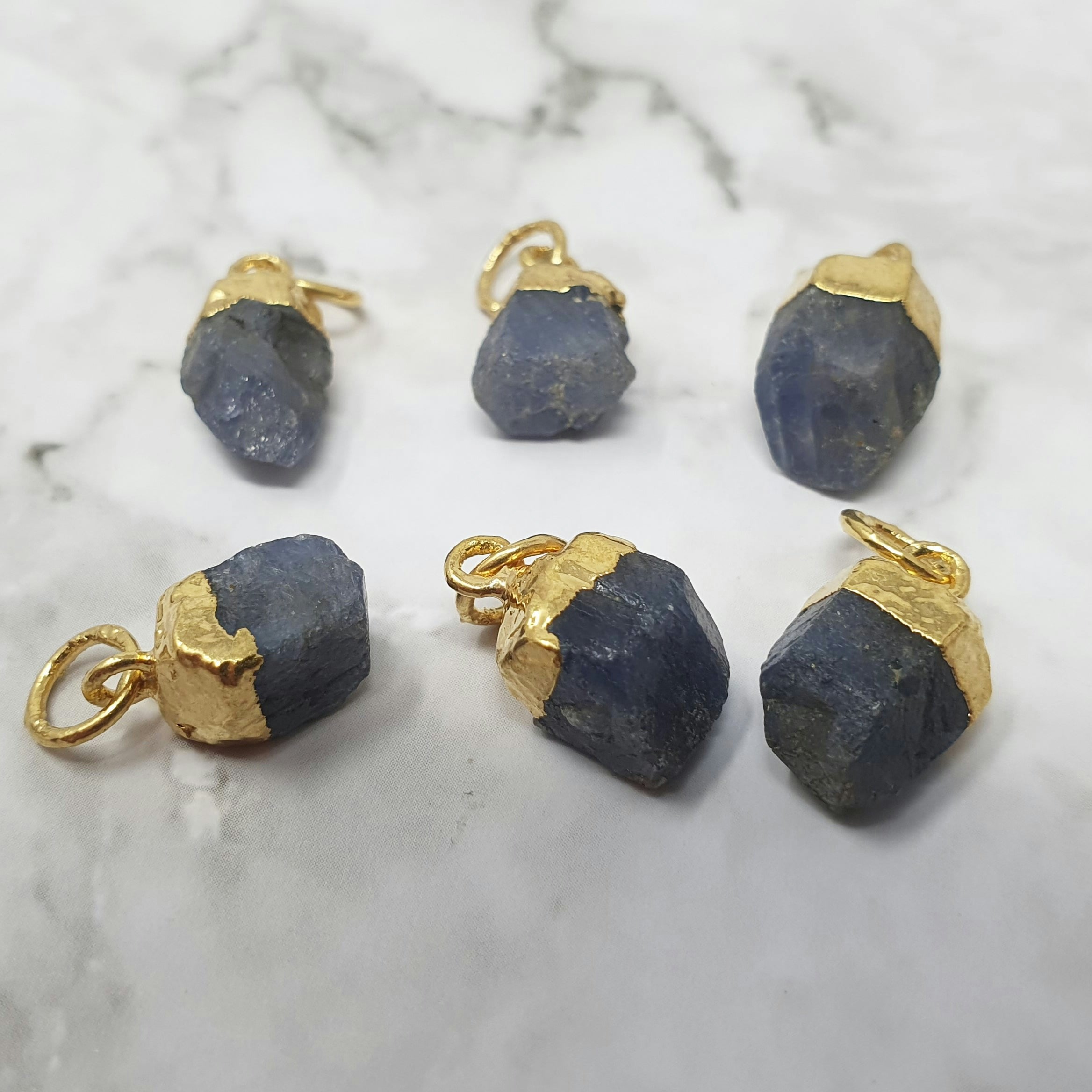 Harfi Gold Bell Birthstone Pendant Charms - Sapphire - September - Sapphire - September