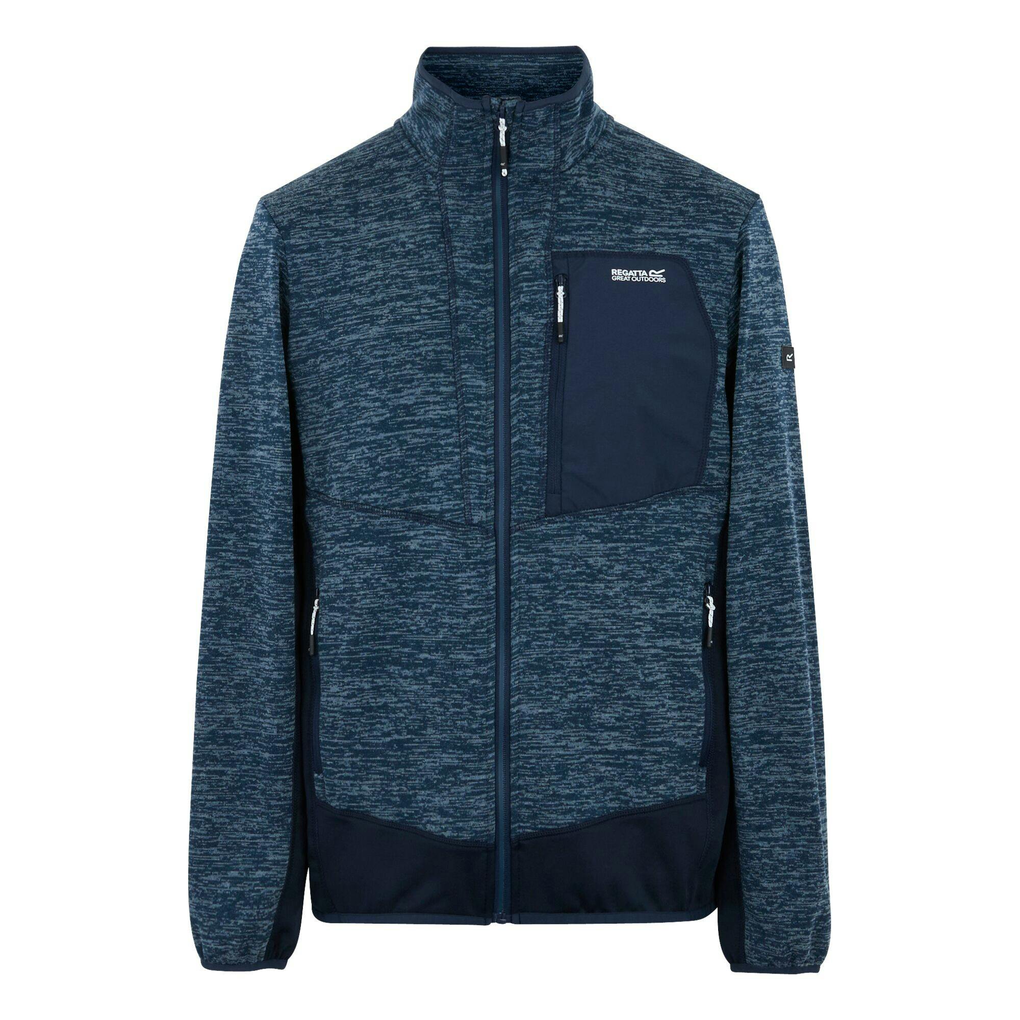 Regatta Men's Baslinn Fleece Jacket - Moonlight Denim/Navy Marl - Xl - Moonlight Denim/Navy Marl - 85% Polyester/13% Viscose/2% Elastane