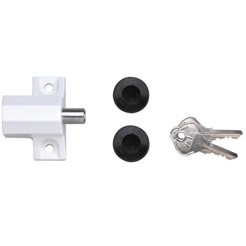 Yale Locks White/Grey P114 Patio Door Lock Finish Visi-Pack - Or - Finish - Or