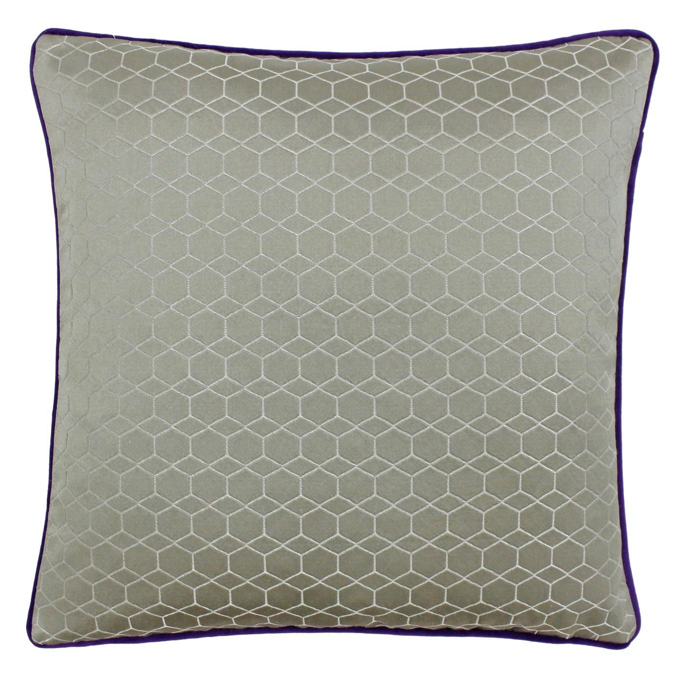 Riva Home Purple Riva Paoletti Balham Cushion Cover - Taupe/ - 45X45cm - Taupe/ - 58% Linen/42% Polyester