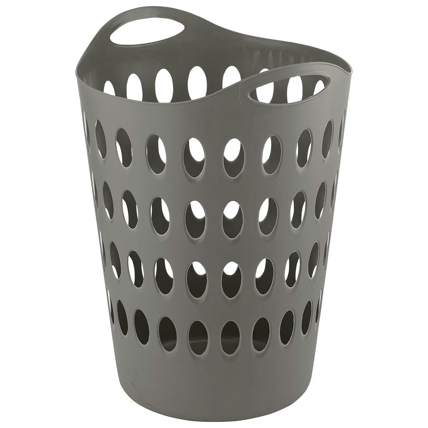 Rackhams Grey Flexi Plastic Laundry Baskets For Utility Rooms With Handles - 1 X