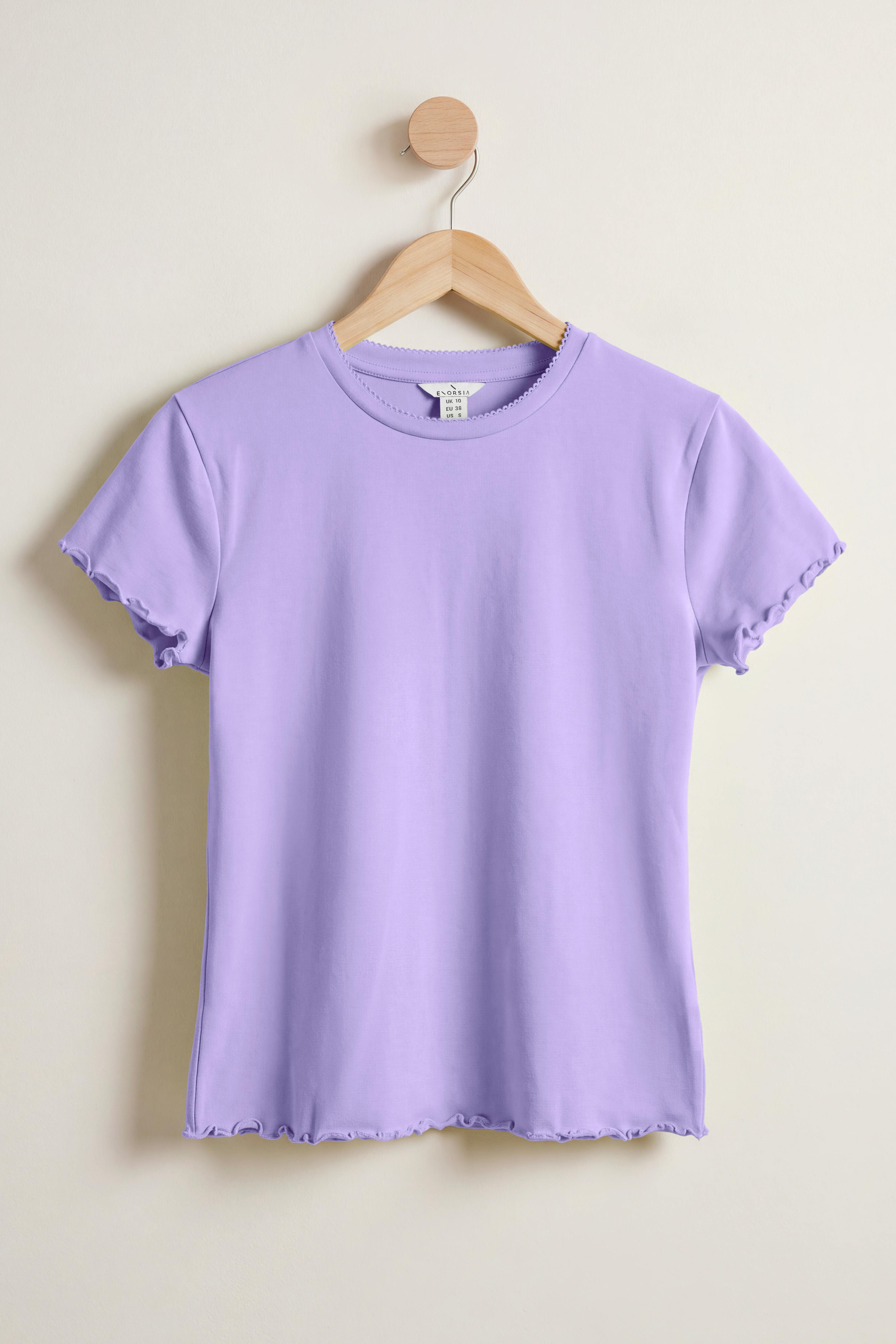 Enorsia Women's Lettuce Edge T-Shirt in Purple | Size: 14 - Image 2