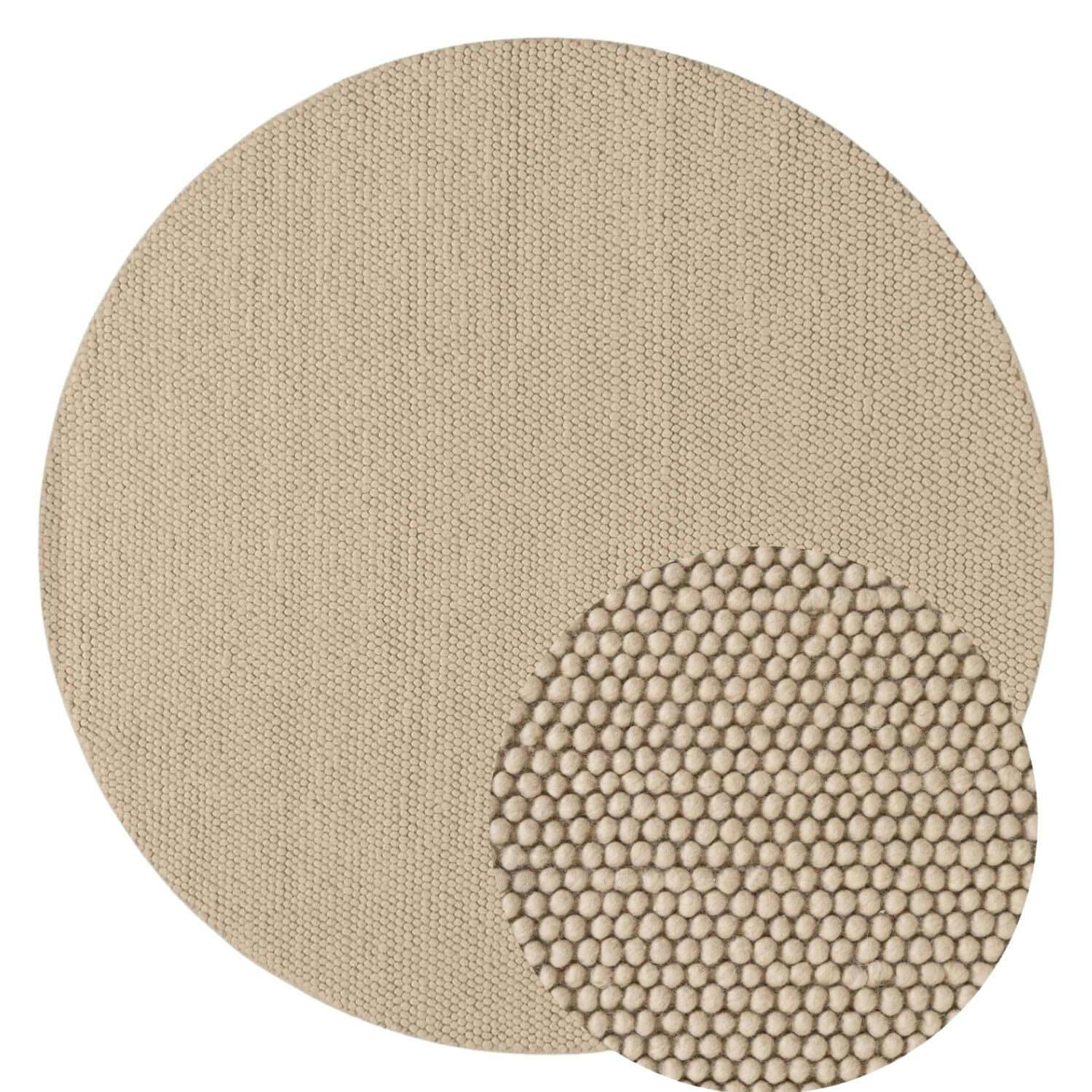 Rackhams Light/Beige Richmond Woolen Rug Diana - Ø 200 Cm
