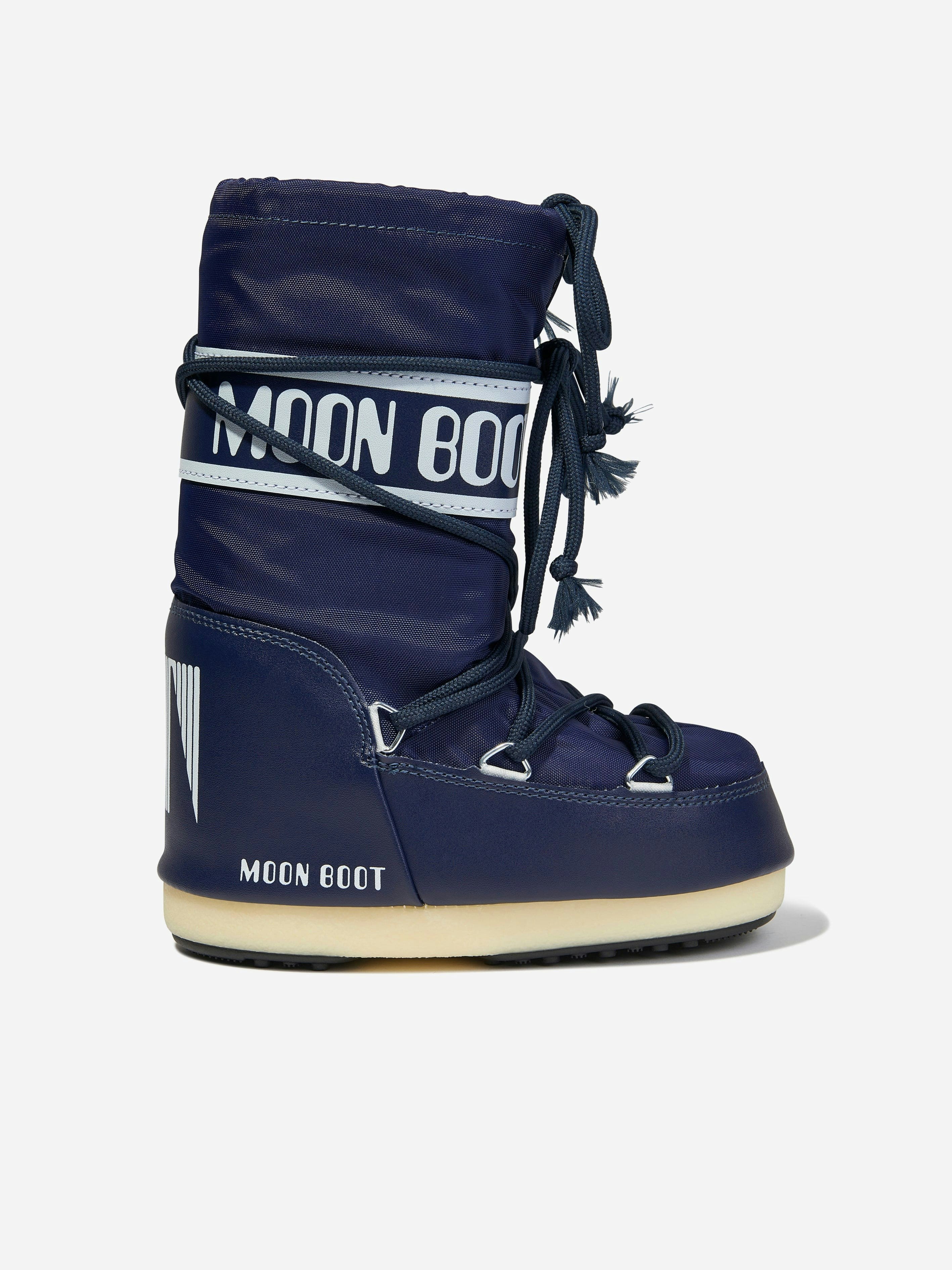 Moon Boot Unisex Kids Blue Kids Icon Nylon Snow Boots In - Eu 23 - 26