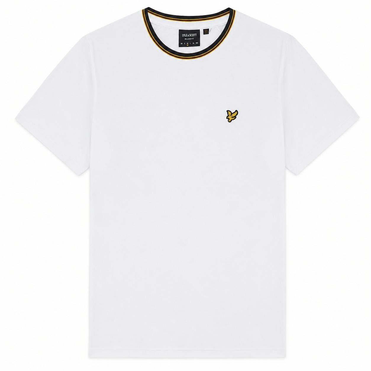 Lyle & Scott White Tipped Track T-Shirt - M