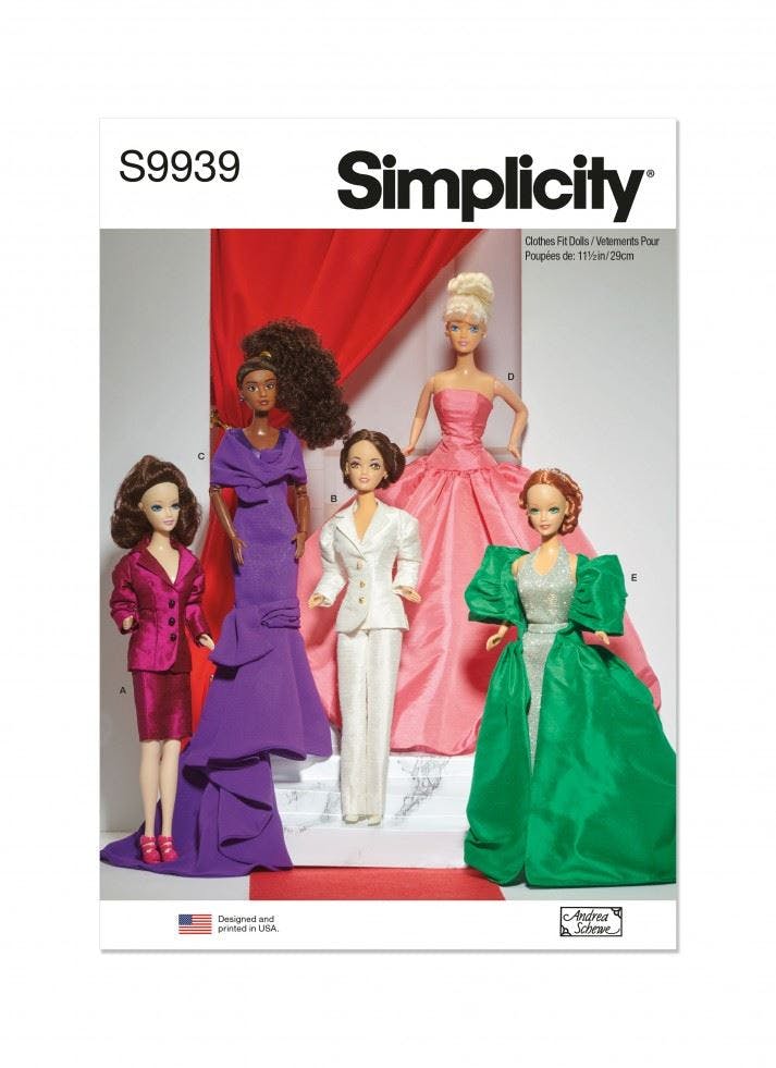 Simplicity Sewing Pattern 9939, Doll Clothes Os (One Size) - Intermediate - Os (One Size)