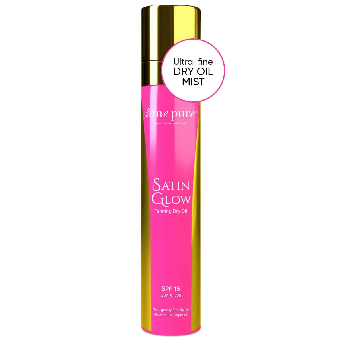 Âme Pure Satin Glow - Sunscreen Tanning Dry Oil Spray | Spf 15 - 1 Pcs.