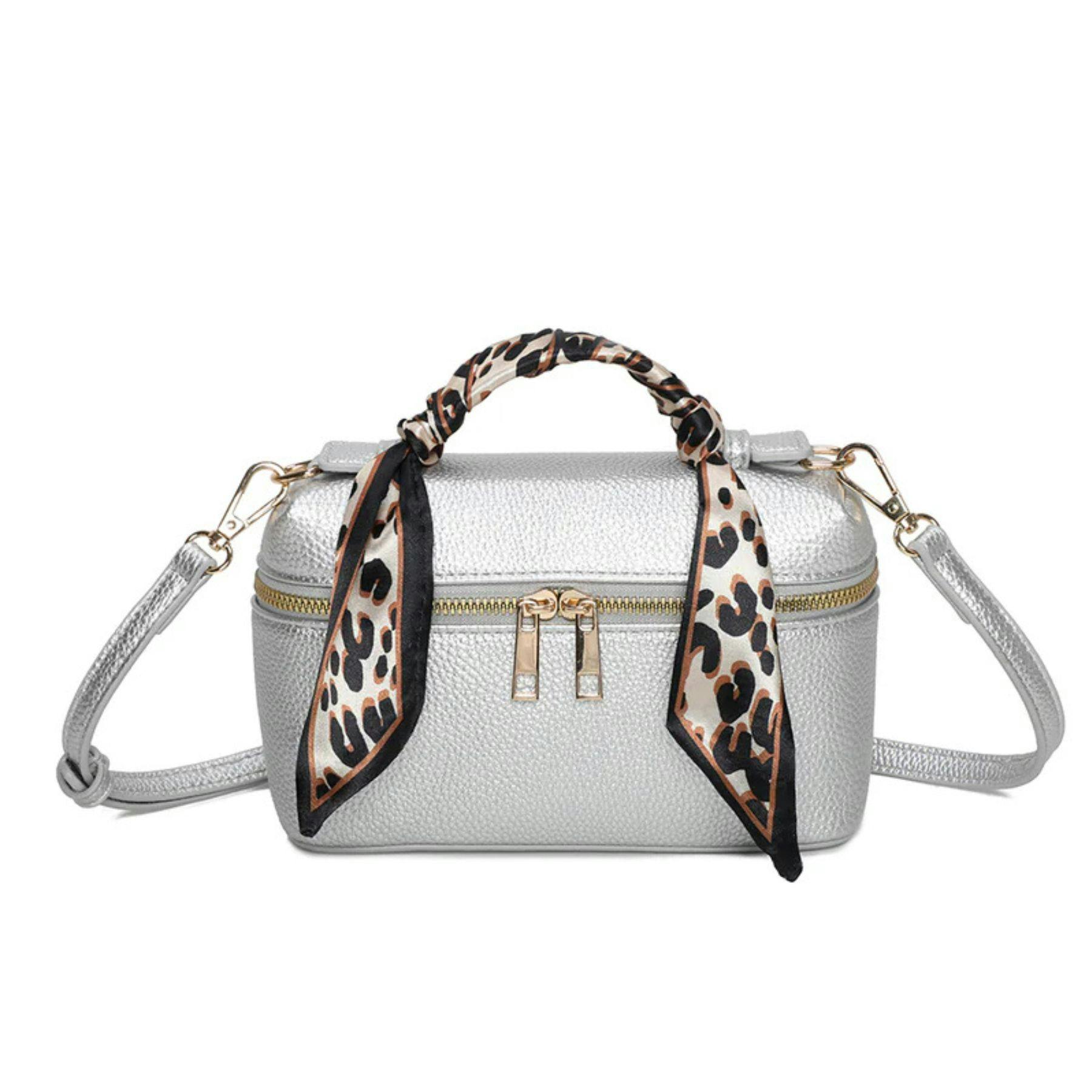 Love Emvy Silver Leopard Metro Makeup /Crossbody Bag