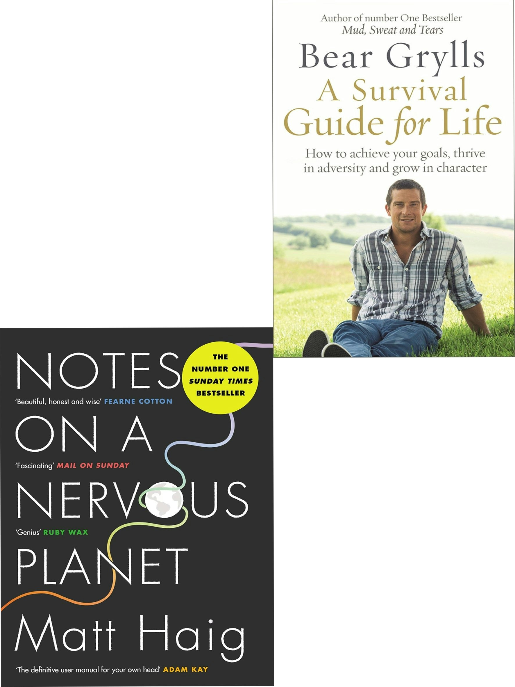 Books4people A Survival Guide For Life, Notes On A Nervous Planet 2 Books Collection Set