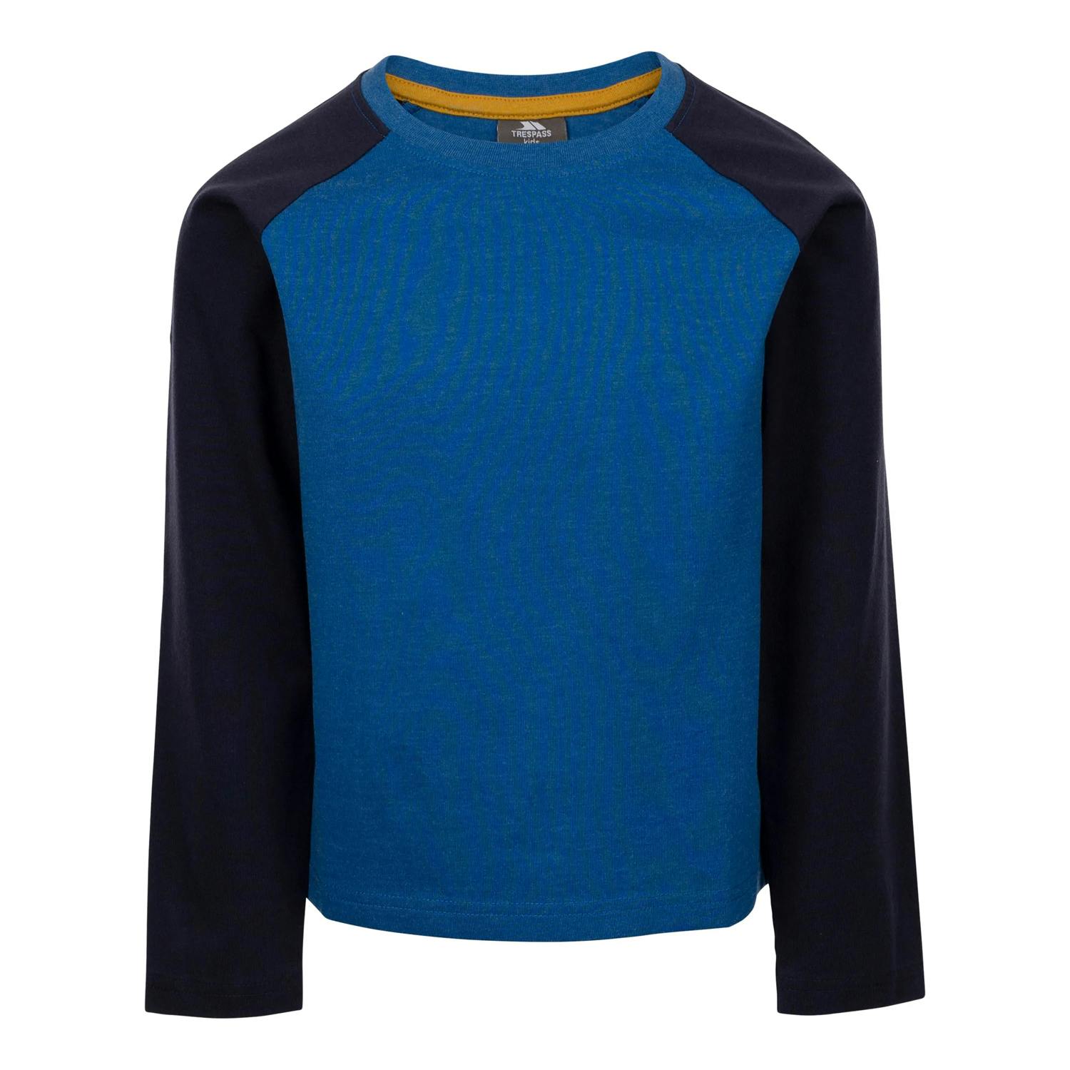 Trespass Boys Blue Colley Long-Sleeved T-Shirt - 9-10 Years - 60% Cotton/40% Polyester