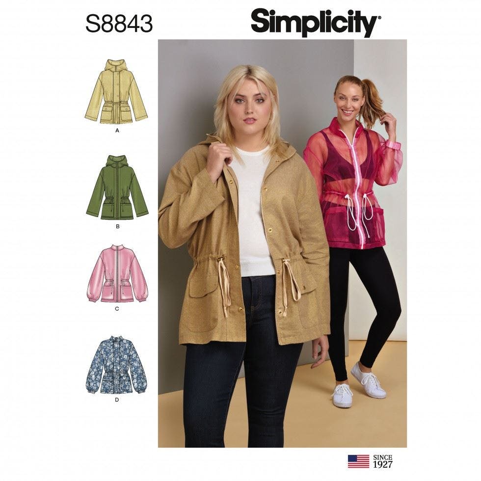 Simplicity Women's Sewing Pattern 8843, Jackets, Coats For Aa (Xxs-Xs-S-M) - Intermediate - Aa (Xxs-Xs-S-M)