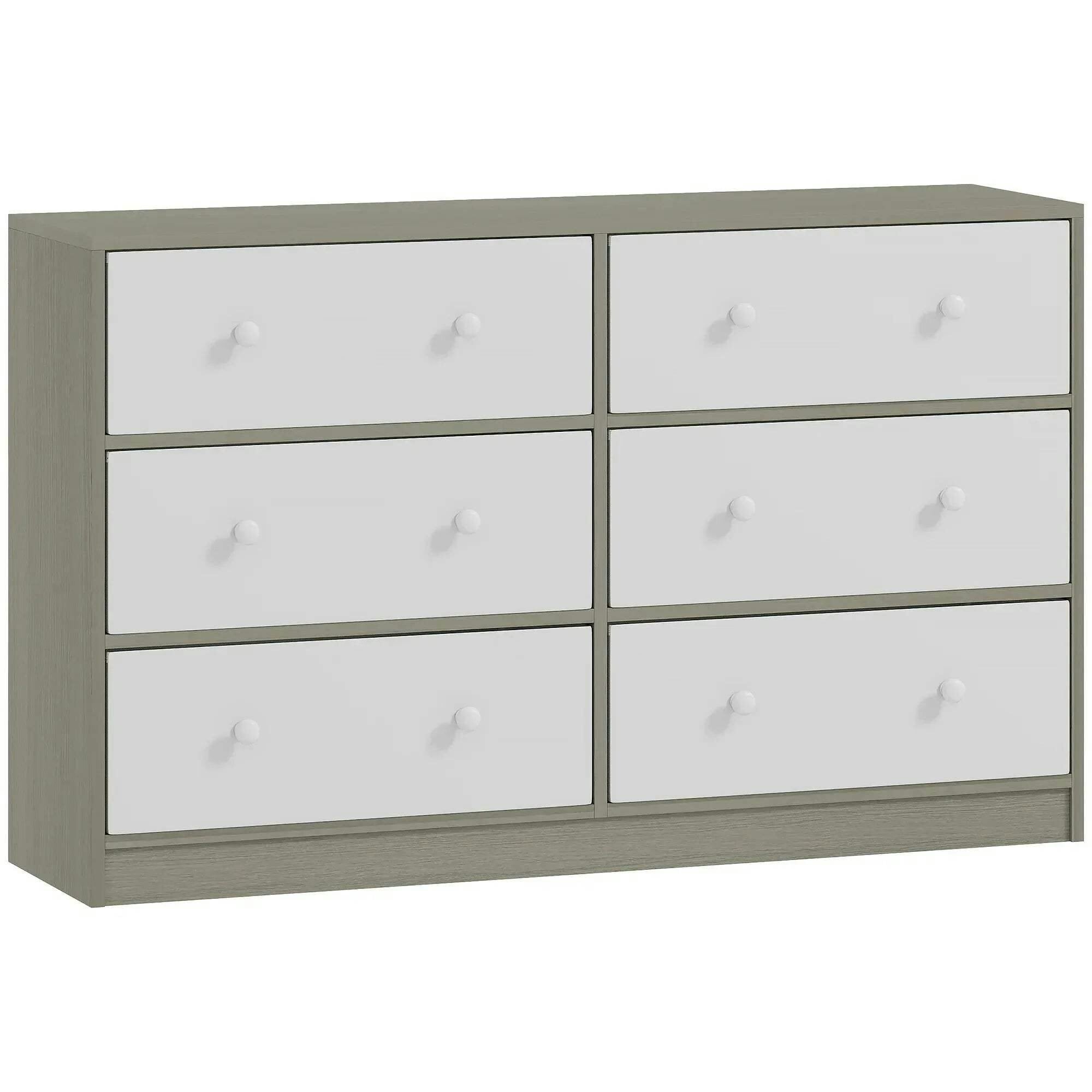 Homcom Unisex White Chest Of Drawers, Drawer Dresser For Bedroom In - Image 5