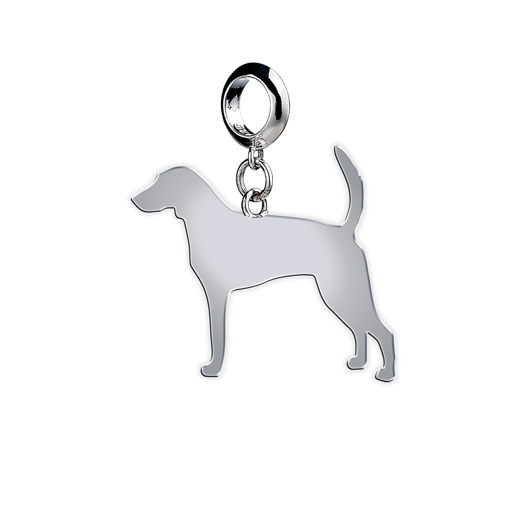 Mylee London Silver Foxhound Silhouette Charm - Yes - Slider Charm