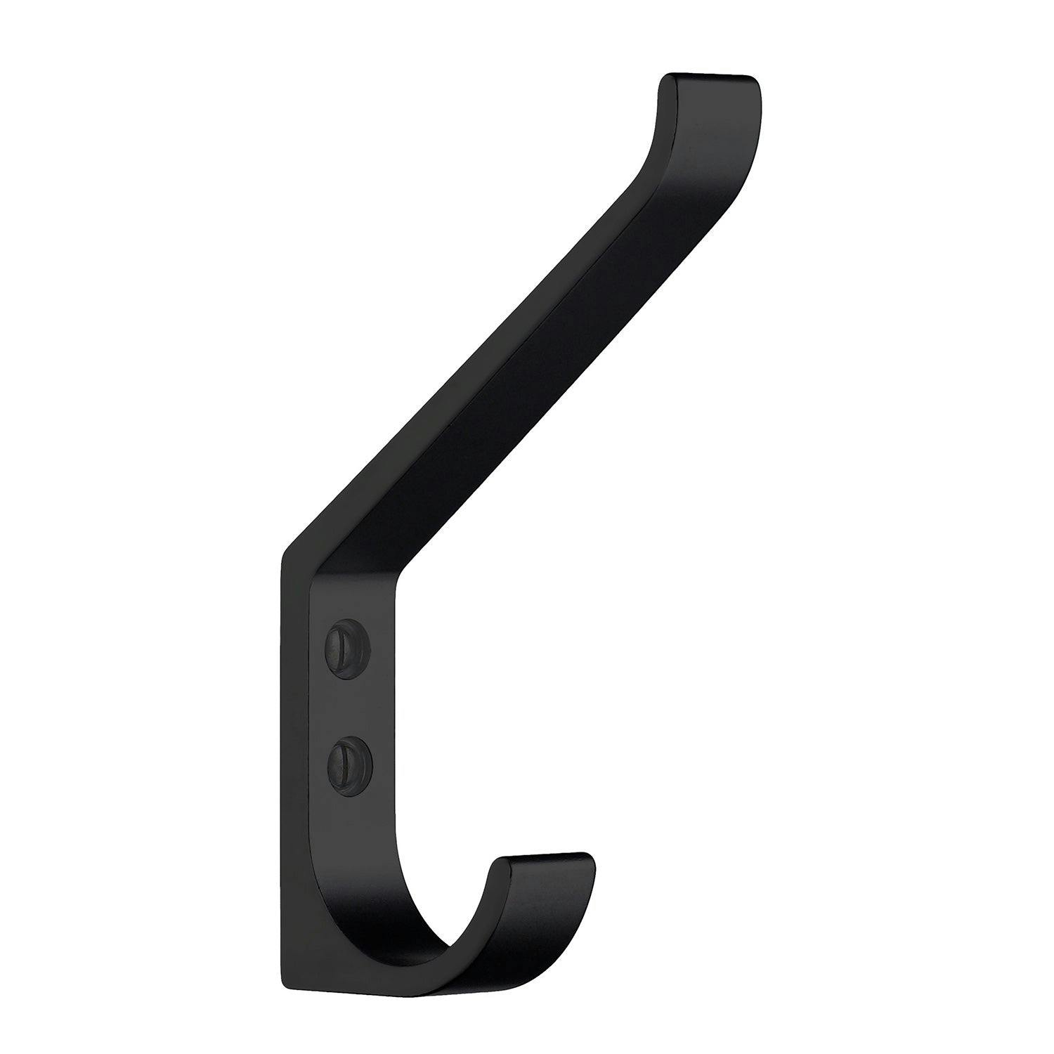 Beslagsboden Black Coat And Hat Hook In Aluminium, Height 135 Mm