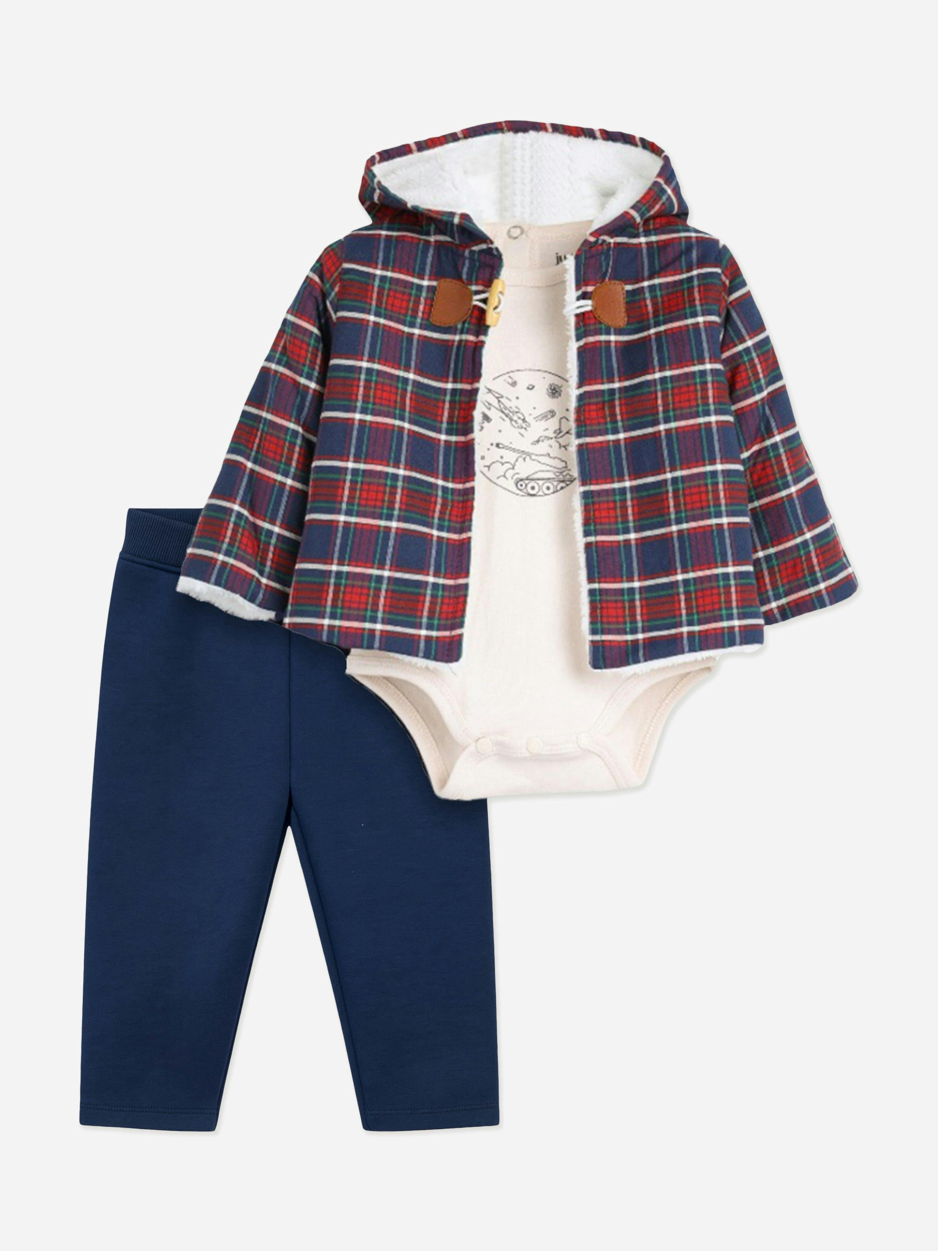 Mininio Men's Blue Baby Boys 3 Piece Outfit Set In Navy - Navy - 18 - 24 Mths