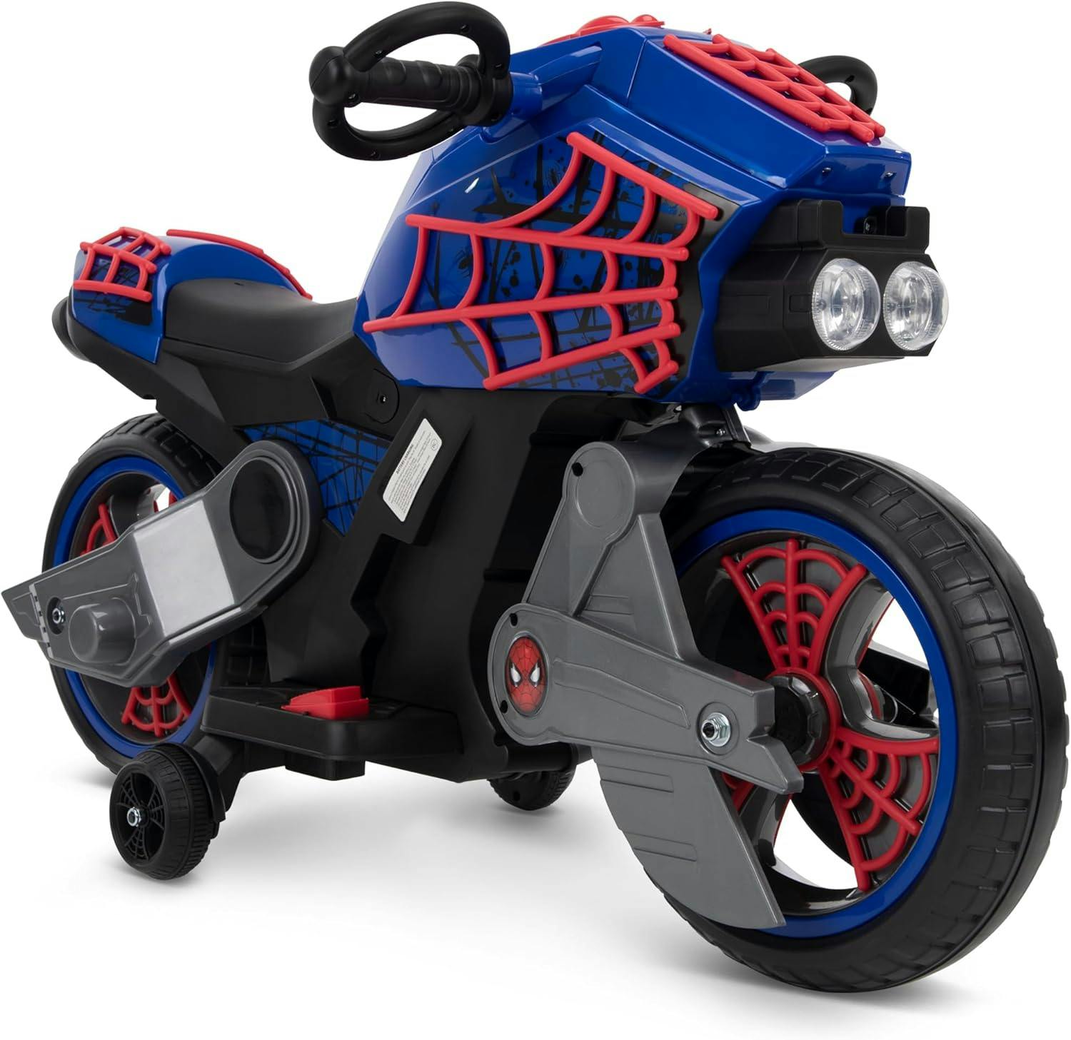 Huffy Blue Marvel Spiderman Kid’s 6V Battery Ride-On Motorbike With Lights