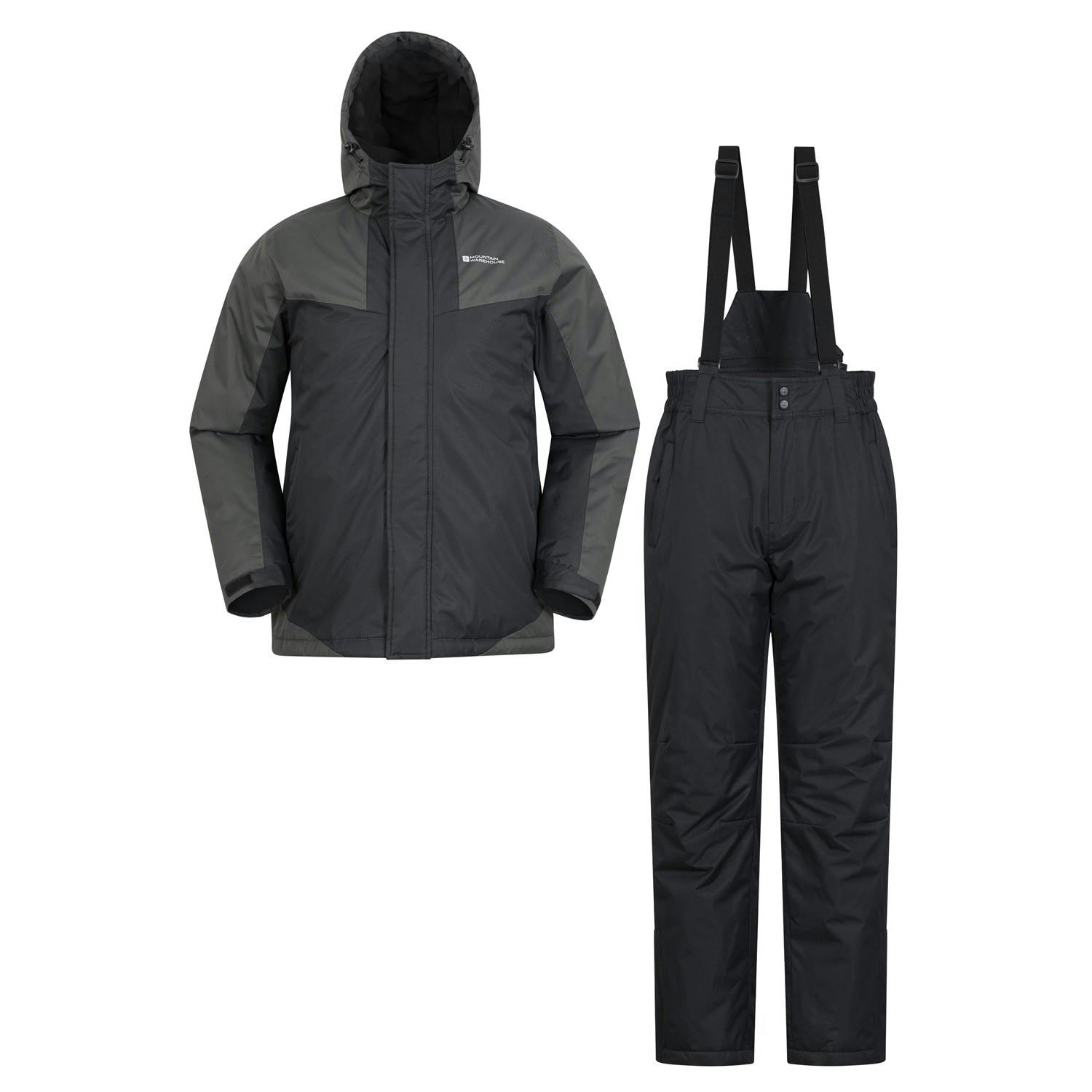 Mountain Warehouse Men's Black Ski Jacket & Trousers - Xl - 100% Polyester