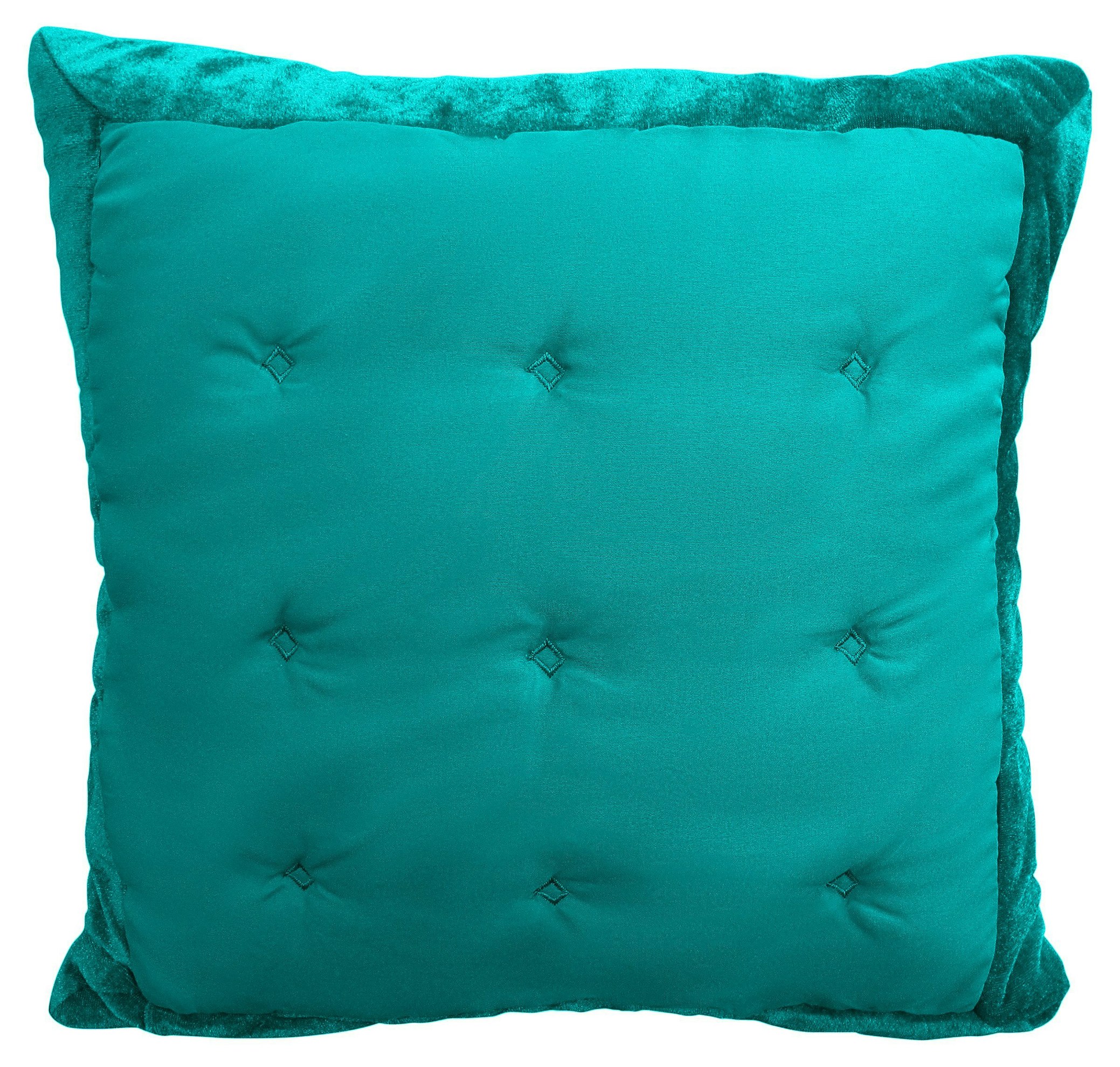 Intimates Modern Velvet Edge Cushion - 43Cm X 43Cm - Teal