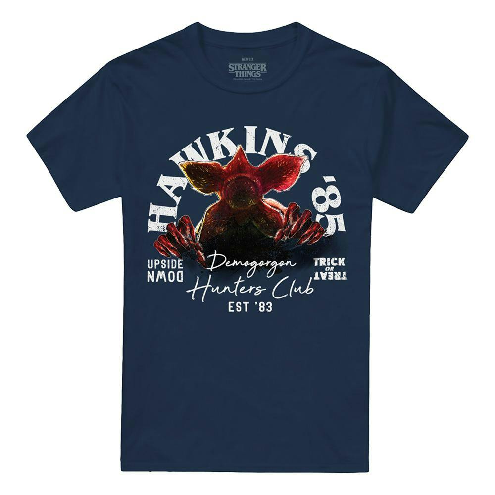 Stranger Things Unisex Adult Hawkins 85 Demogorgon T-Shirt - Navy - 4XL - Navy