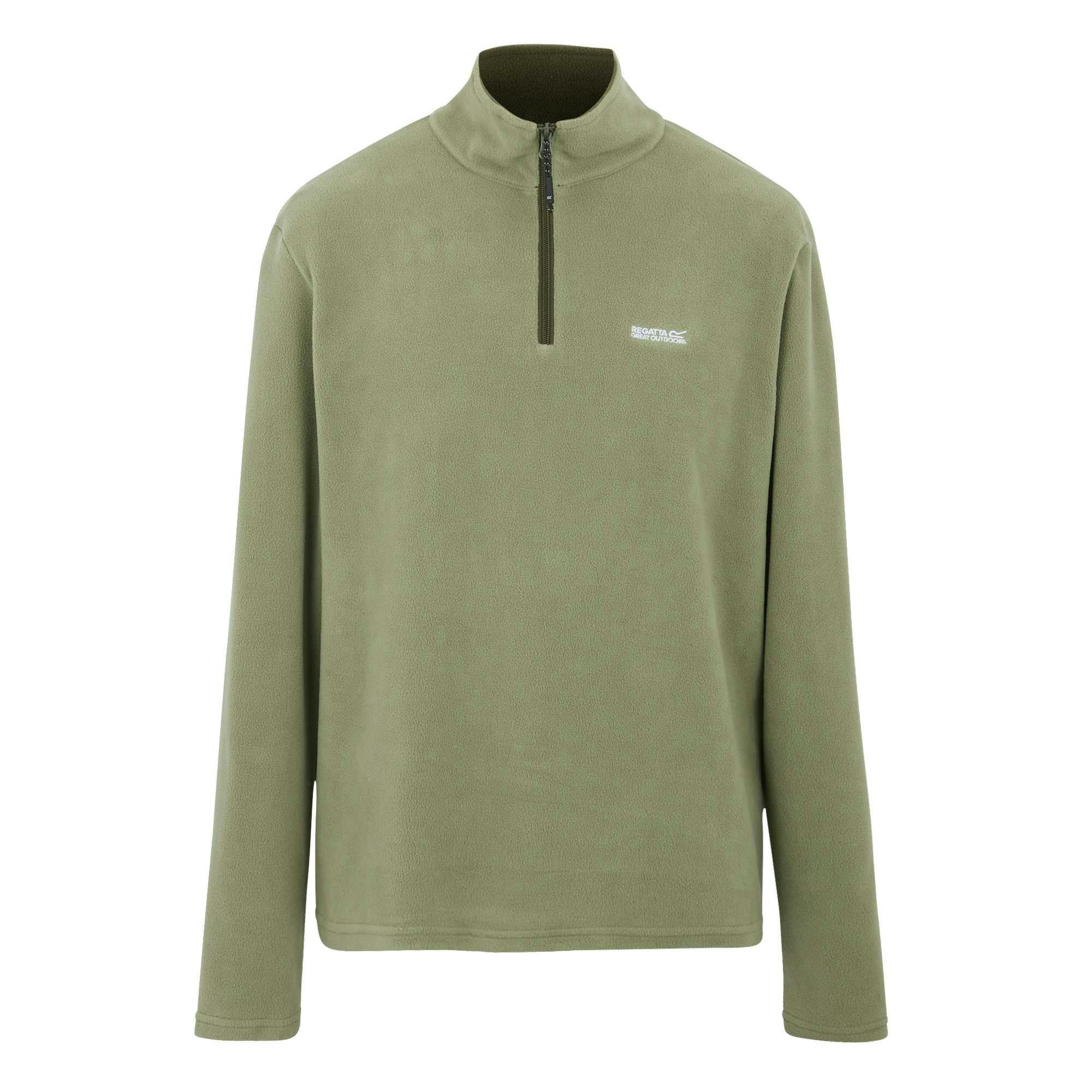 Regatta Men's Green Great Outdoors Thompson Half Zip Fleece Top - Oil - Xxl - Oil - 100% Polyester