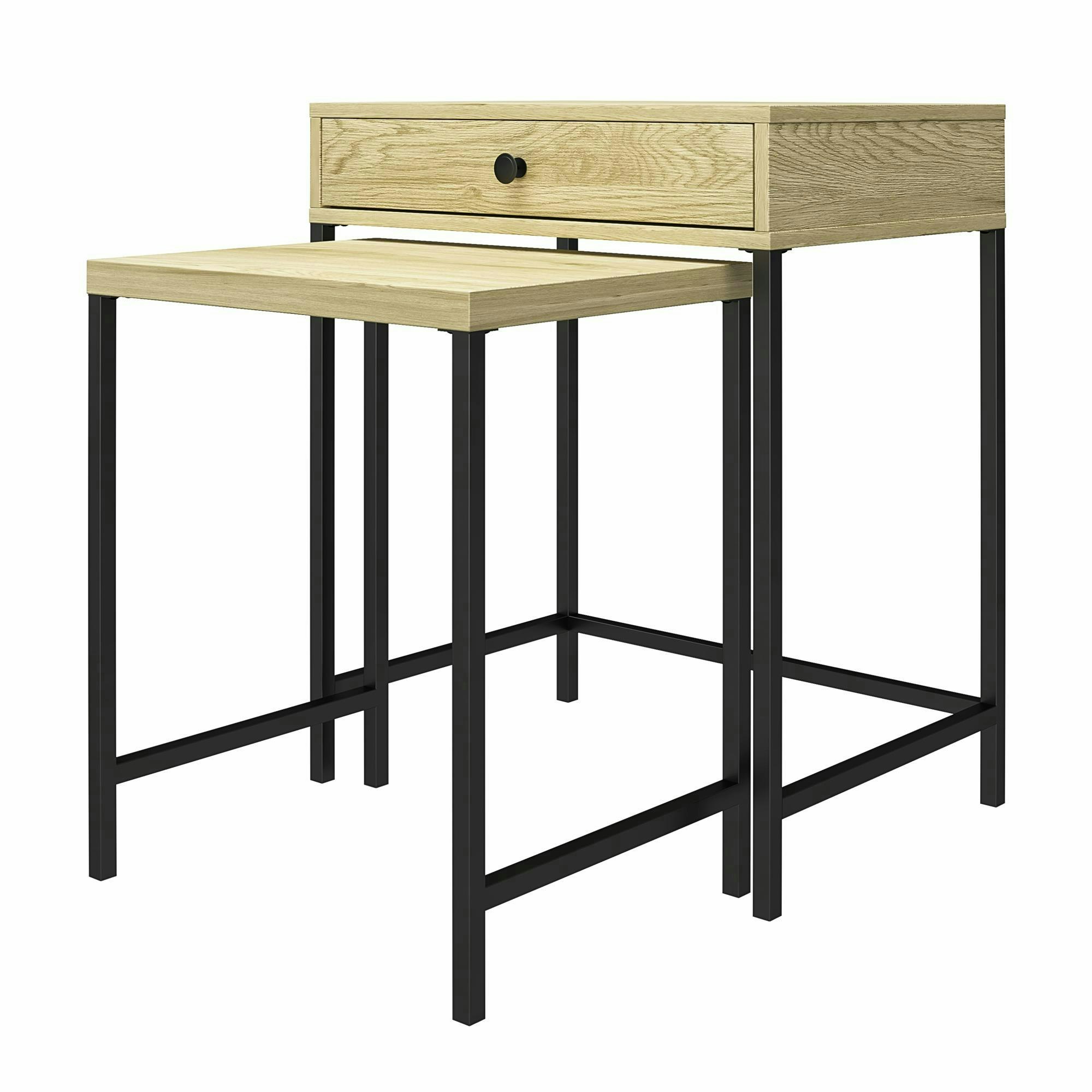Dorel Home Cream Tamlin Nesting End Table Linseed Oak