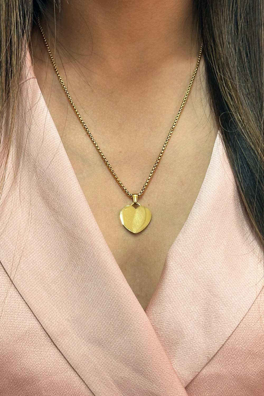 Svnx Gold Heart Shape Pendant Necklace In Colour - Gift Boxed - One Size
