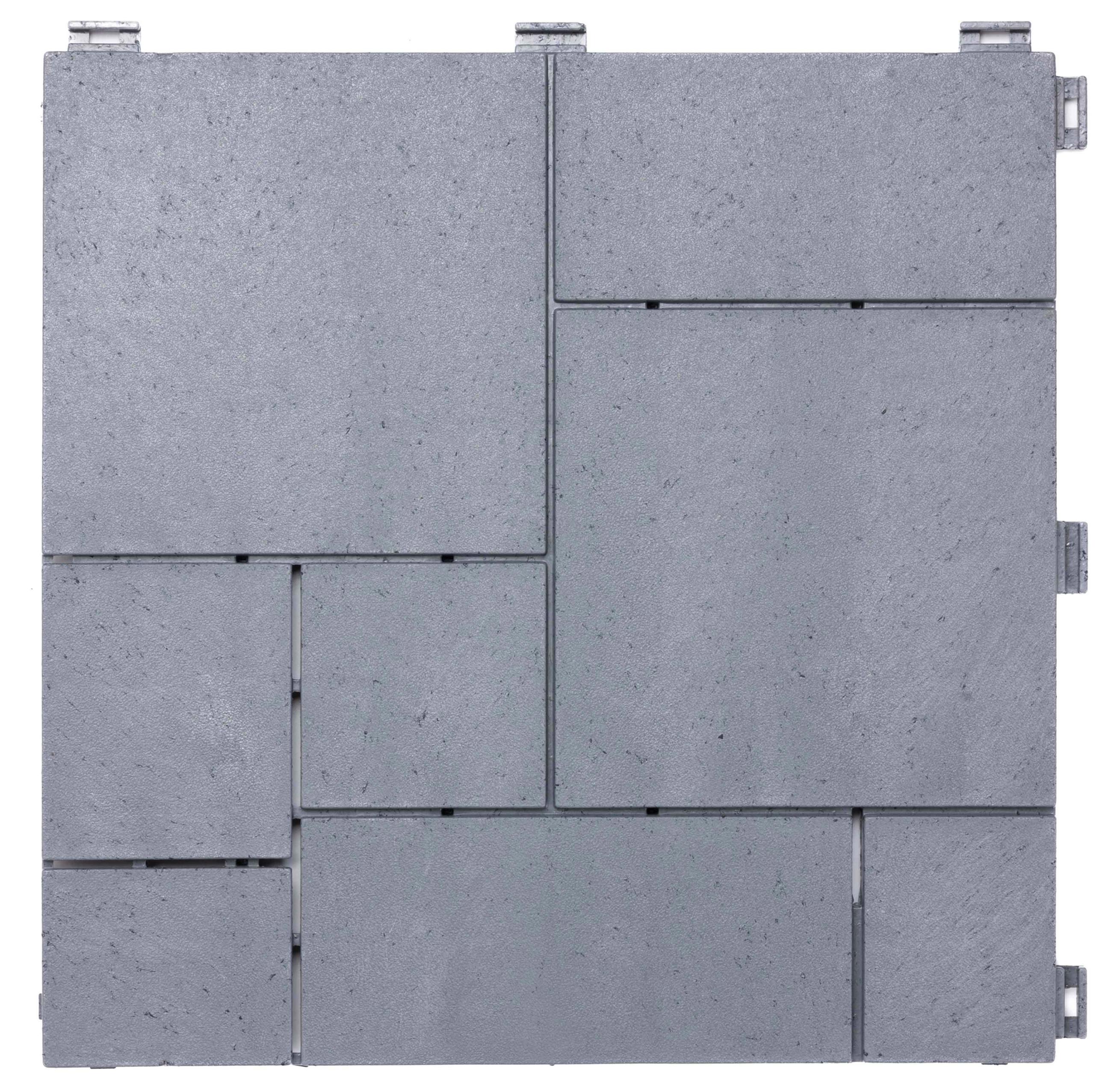Nicoman Light/Grey Mosaic Composite Interlocking Decking Tiles - 1 Tile (Sample)