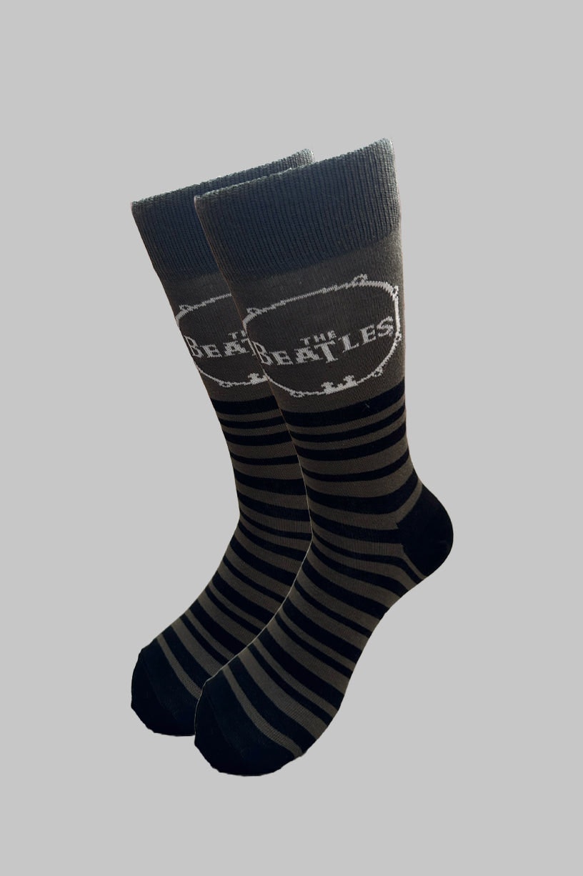 Paradiso Clothing Unisex Green The Beatles Drum And Stripes Ankle Socks