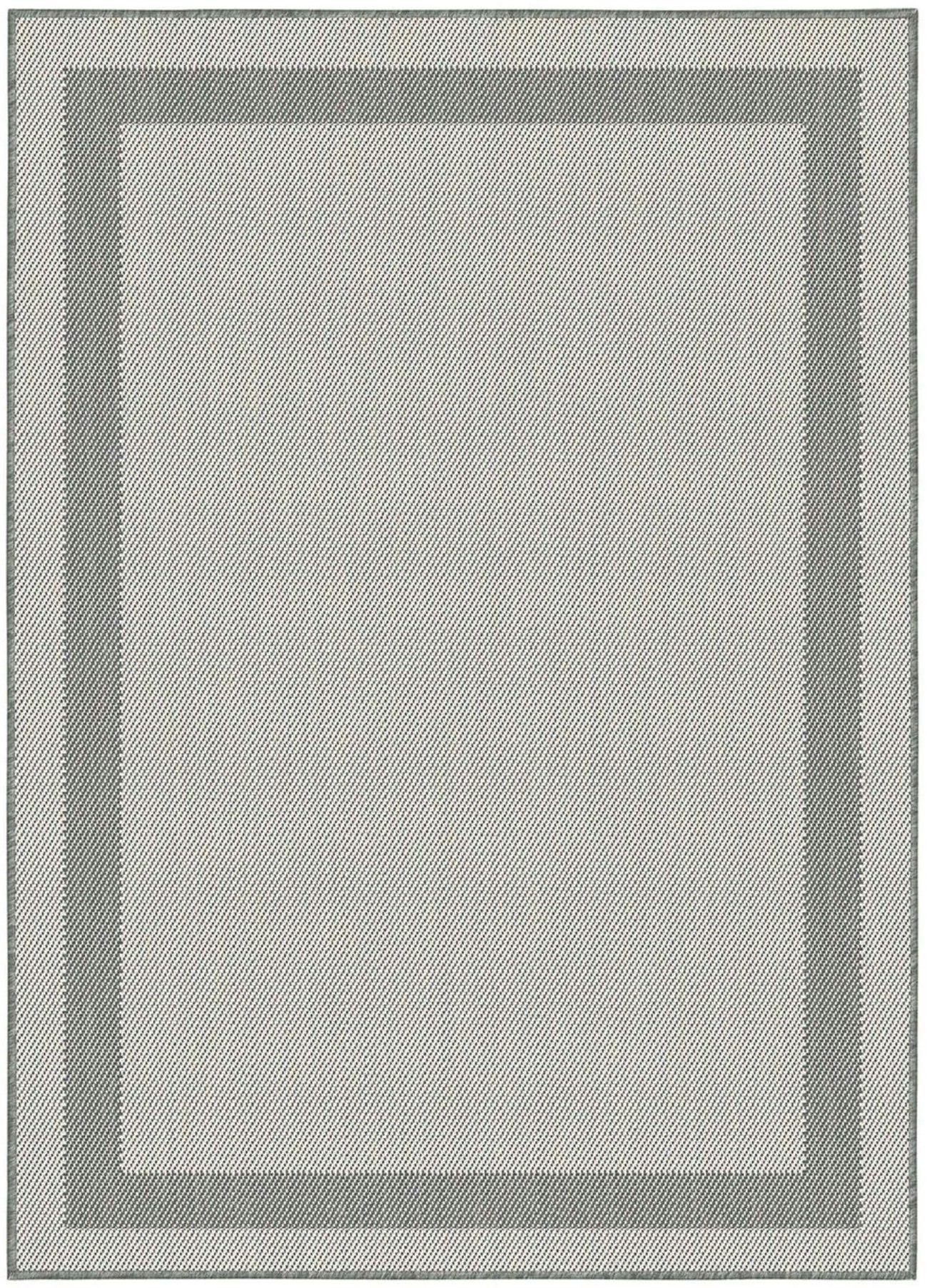 The Rugs Grey Duo Weave Outdoor Rug Bordered - 120X170 Cm