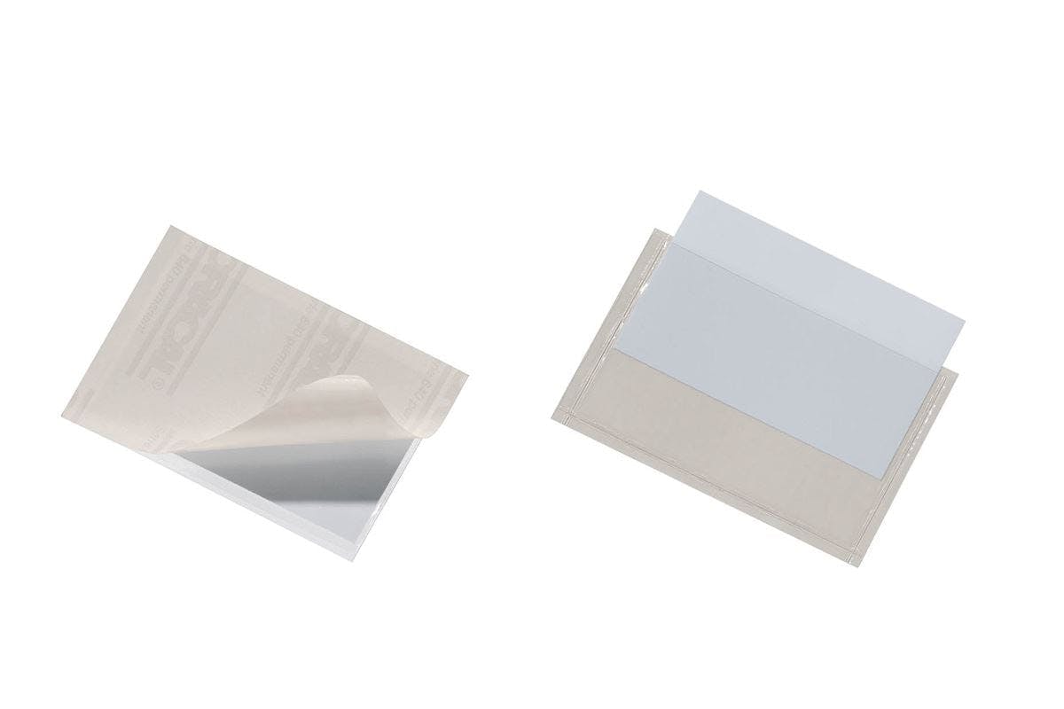 Photos - Accessory Durable Rackhams POCKETFIX Self-Adhesive Clear Label Sleeve Pockets | 10 Pack | 90 x 57mm 