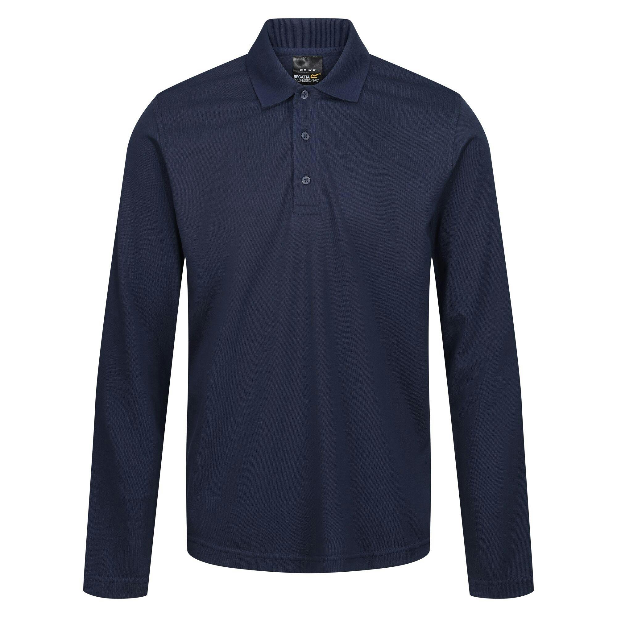 Regatta Men's Professional Long-Sleeved Polo Shirt - Navy - 4XL - Navy - 65% Polyester/35% Cotton