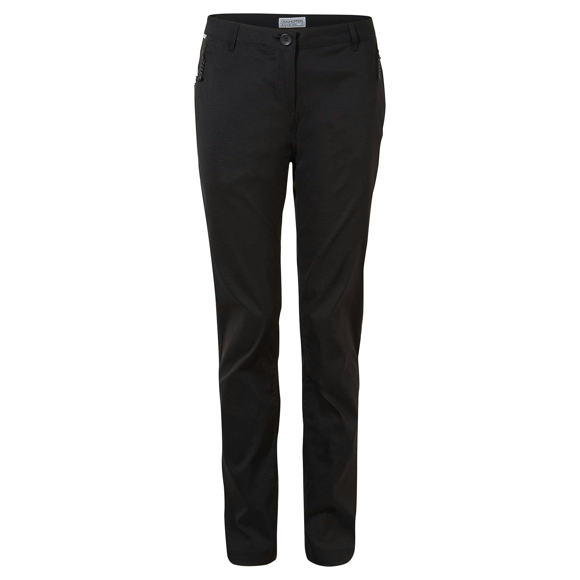 Craghoppers Women's Black Kiwi Pro Ii Trousers - 18 Uk L - 96% Polyamide/4% Elastane