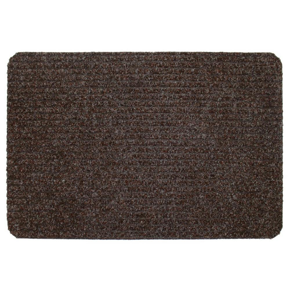 Rackhams Dark/Brown Basic Ribbed Door Mat - 40Cm X 60Cm - 100% Mixed