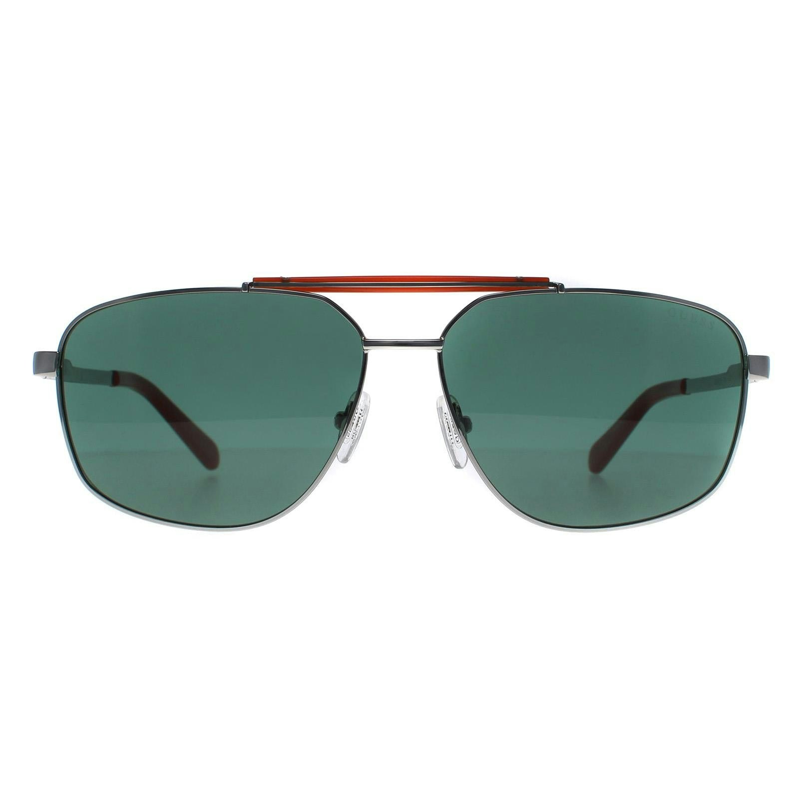 Guess Men's Gu00054 Shiny Gunmetal Sunglasses