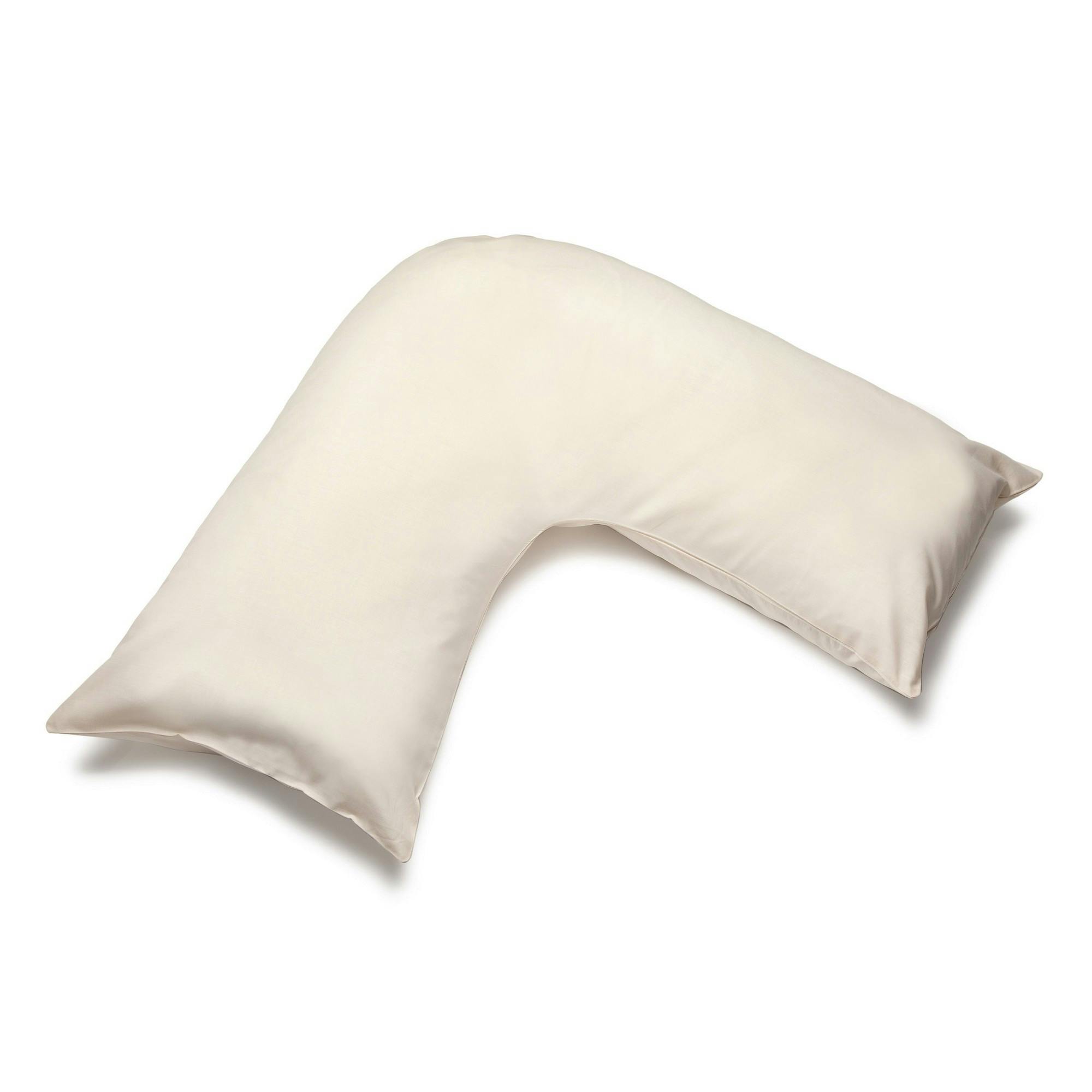 Rackhams Cream Easycare Percale V-Shaped Orthopaedic Pillowcase - One Size - 50% Cotton/50% Polyester
