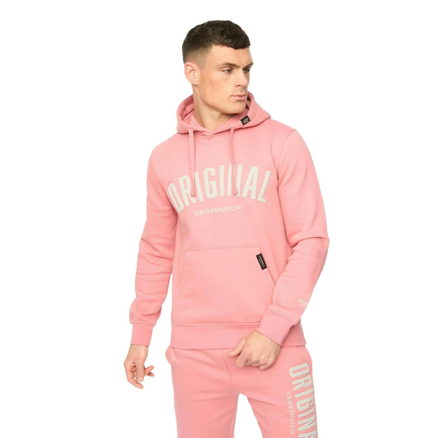 Crosshatch Men's Pink Kensby Hoodie - Xl - 60% Cotton/40% Polyester