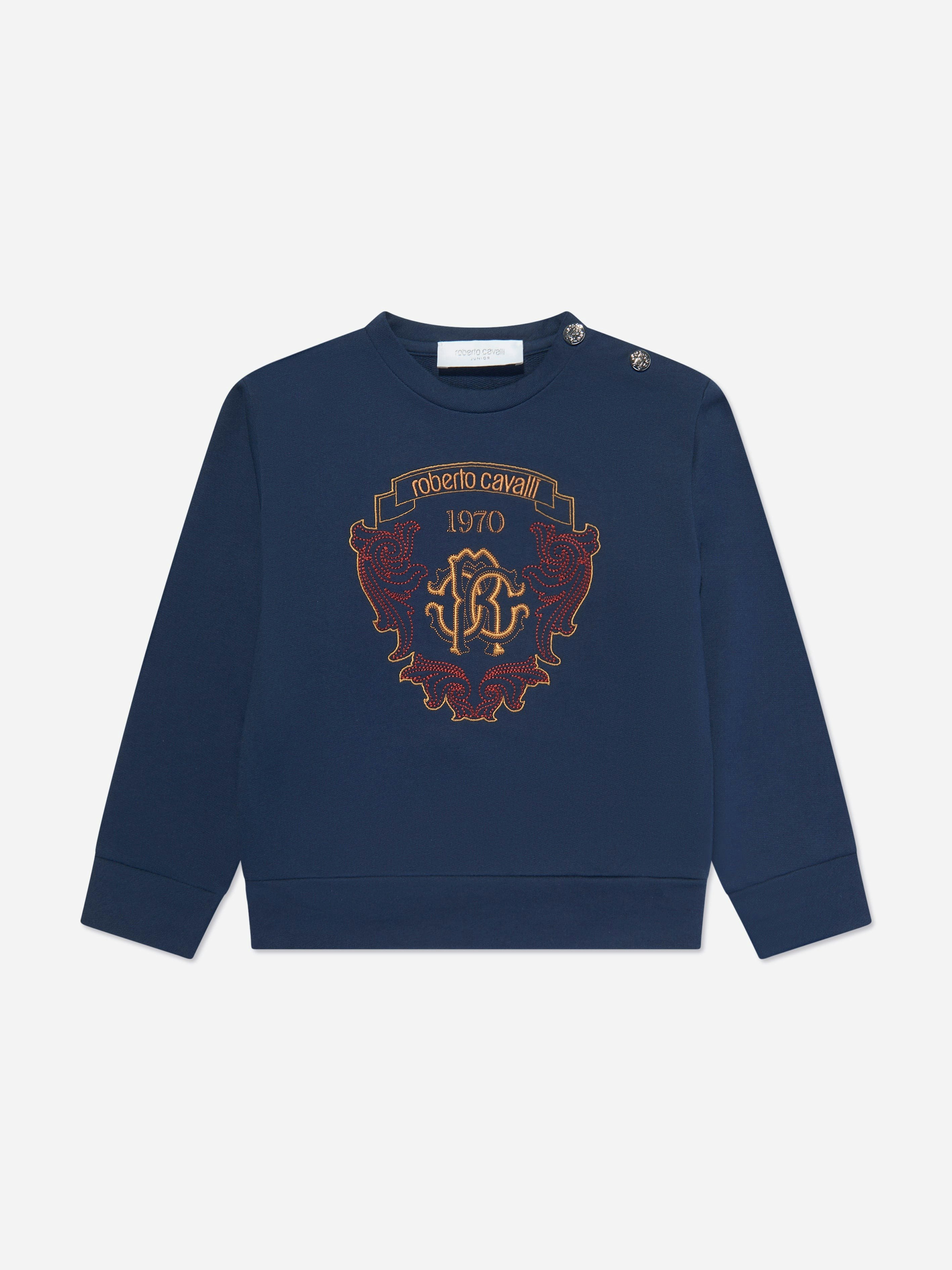 Roberto Cavalli Boys Blue Logo Sweatshirt In - 12 Yrs