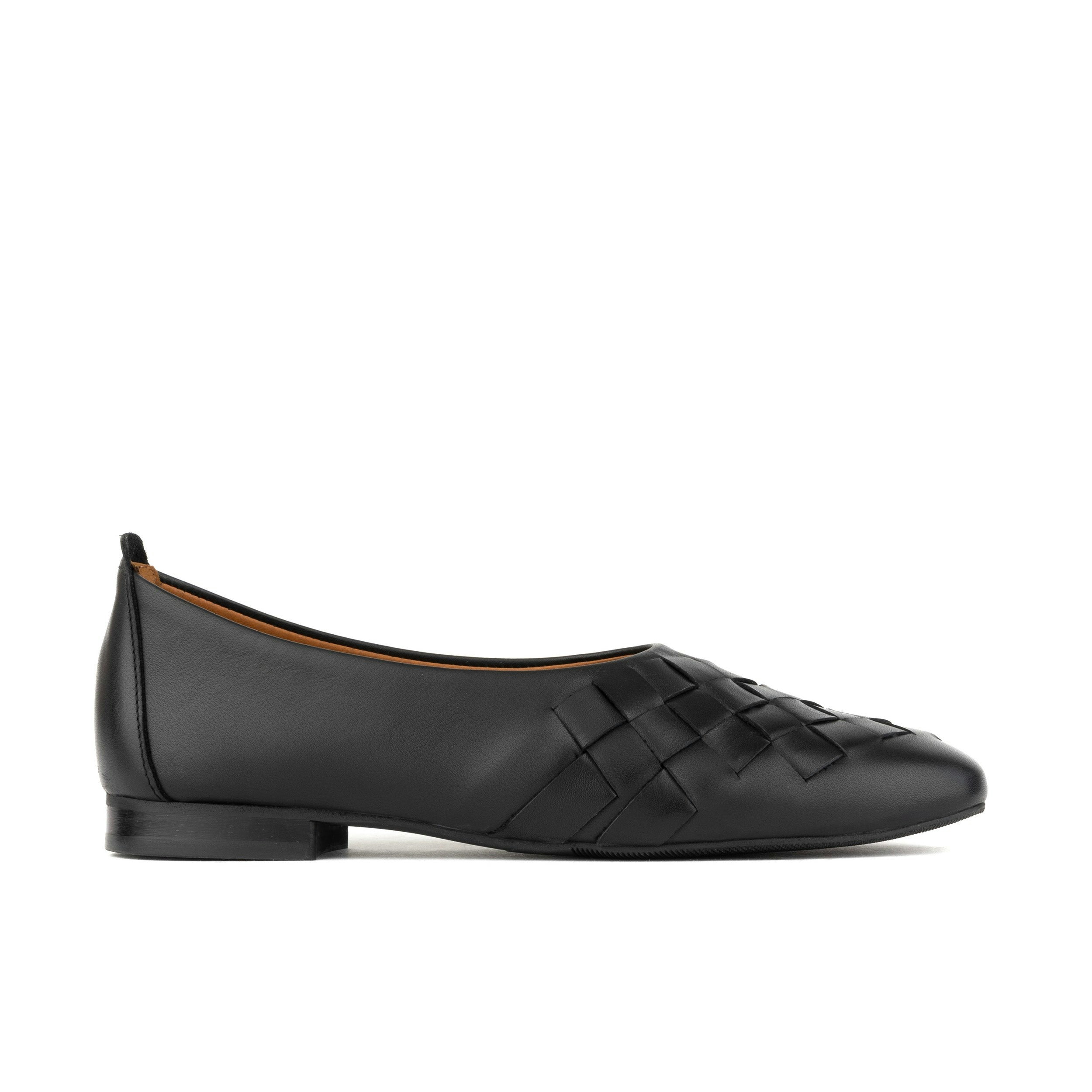 Embassy London Women's Black Solenne - Handwoven Leather Ballet Pump - Uk 5 / Eu 38 / Us 7