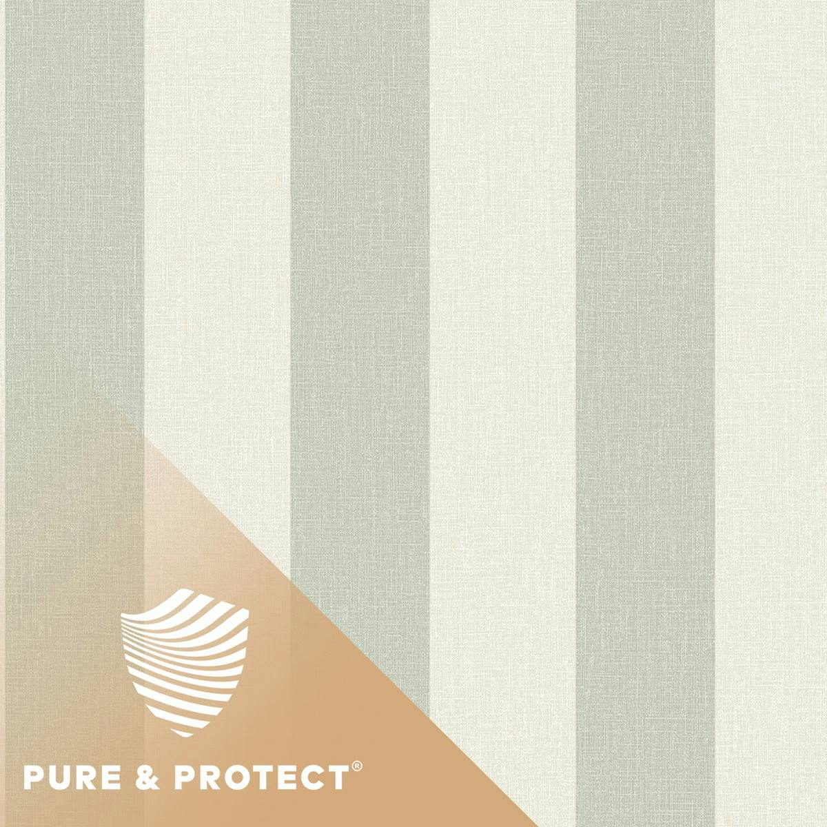 Rackhams Green Boutique Pure & Protect Stratus Stripe Linen Textured Antibacterial Wallpaper, Sage