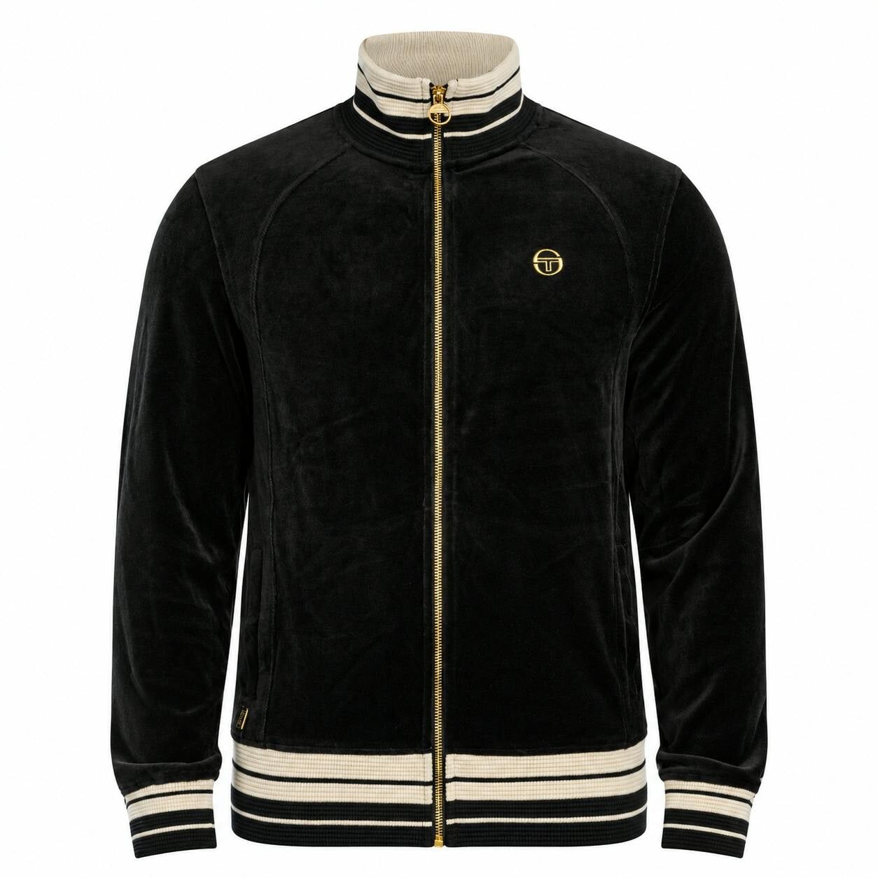 Sergio Tacchini Lazzari Velour Track Jacket, Black - L - Image 3