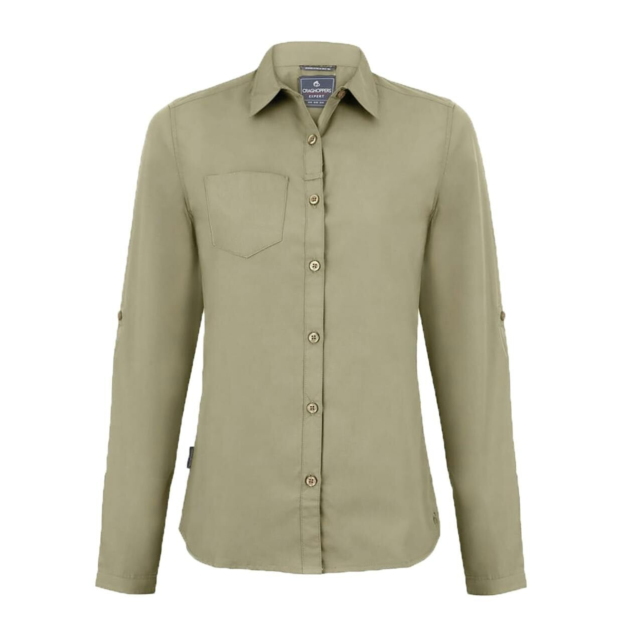 Craghoppers Expert Kiwi Long-Sleeved Shirt for Women, Pebble Brown, Size 16 UK - Image 3