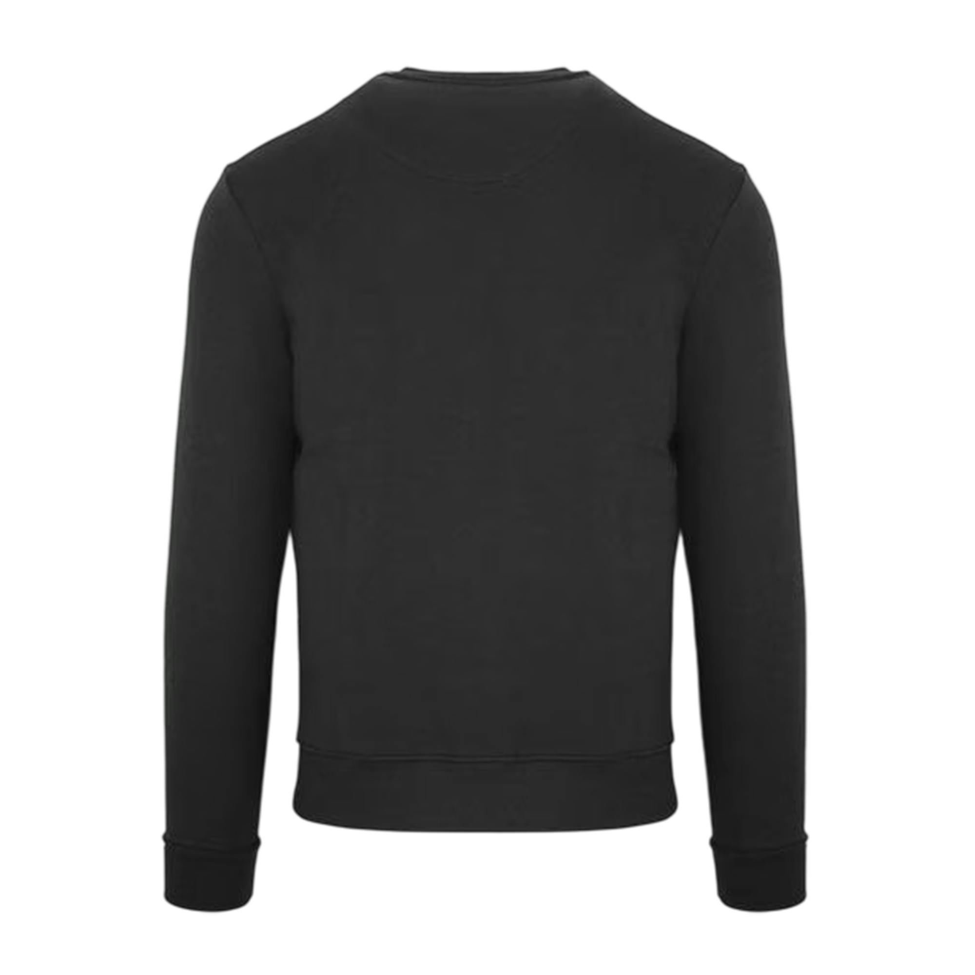 Aquascutum Men's Black Embroidered Logo Crew Neck Sweatshirt - L - 100% Cotton