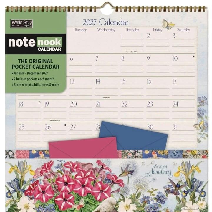 Botanical Garden Note Nook Calendar 2027, Wall Calendars, Month To View, Gift - Image 3