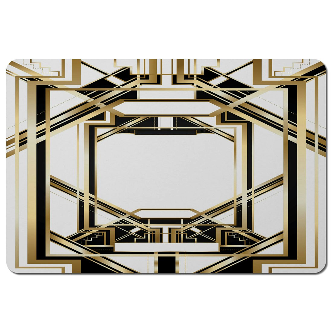 Rackhams Golden/Black Art Deco Frame (Placemat) Size 6