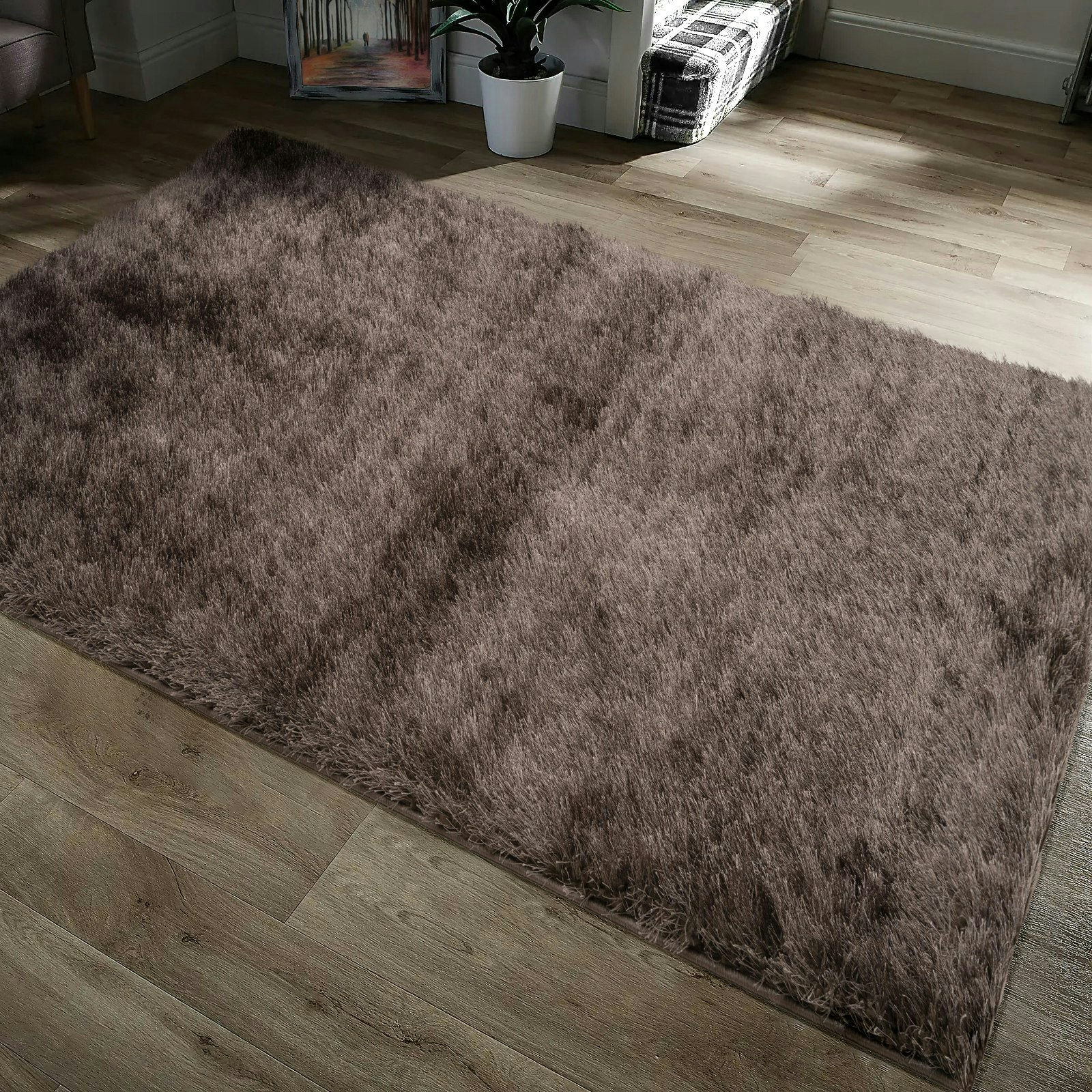 Home Republic Majestic Shaggy Rug - 80 X 150 - Chocolate