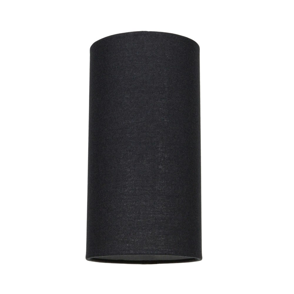 Rackhams Black Contemporary And Stylish Jet Linen Fabric Tall Cylindrical 25Cm Lamp Shade