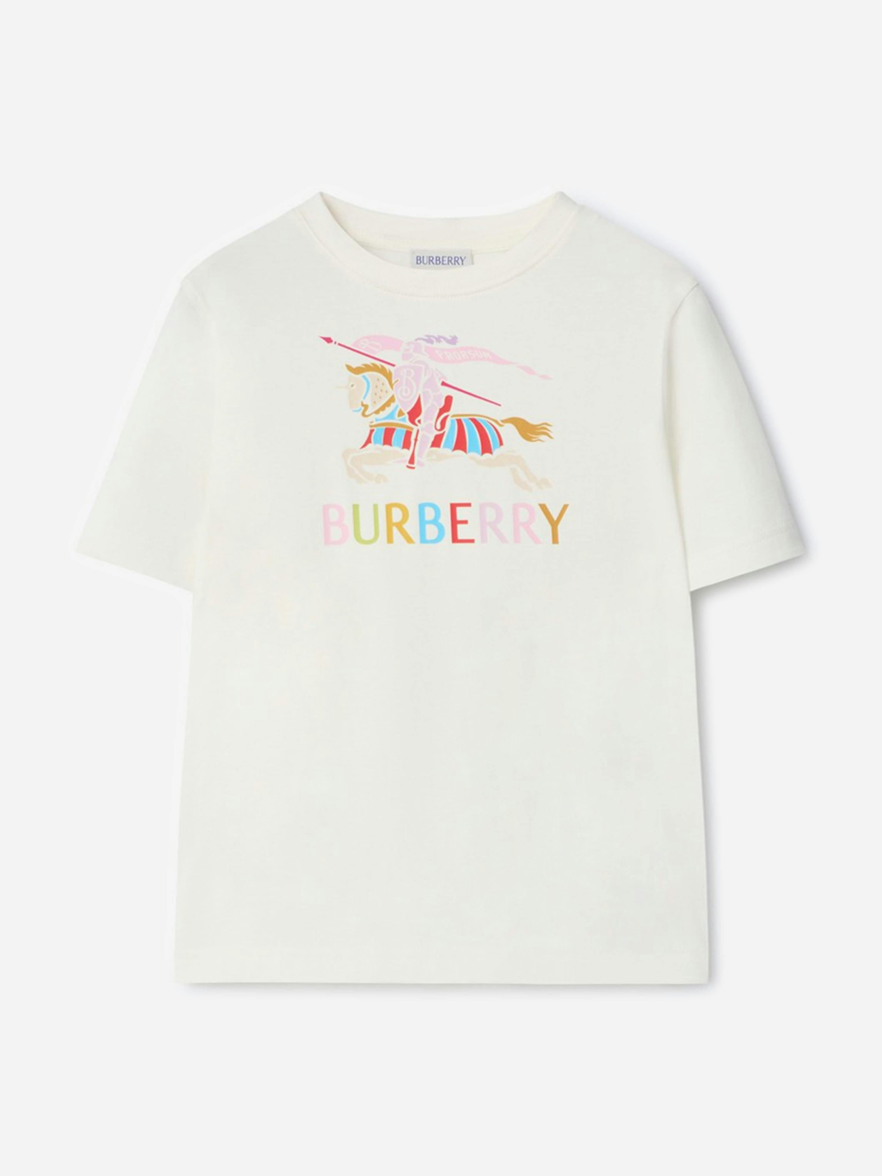 Burberry Kids Girls Ivory Burberry Cedar Ekd T-Shirt In - 12 Yrs