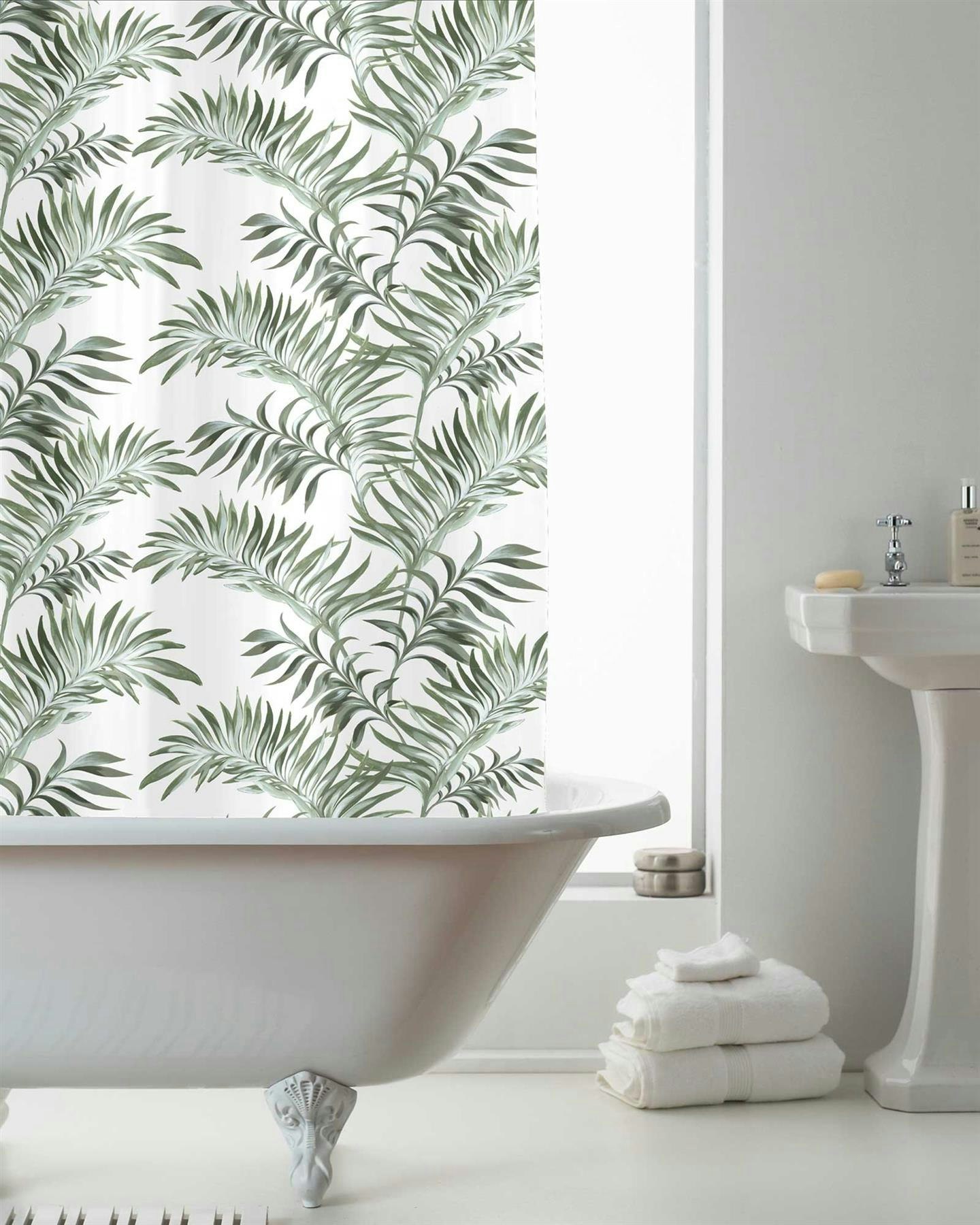 Rackhams White Leaf Shower Curtain