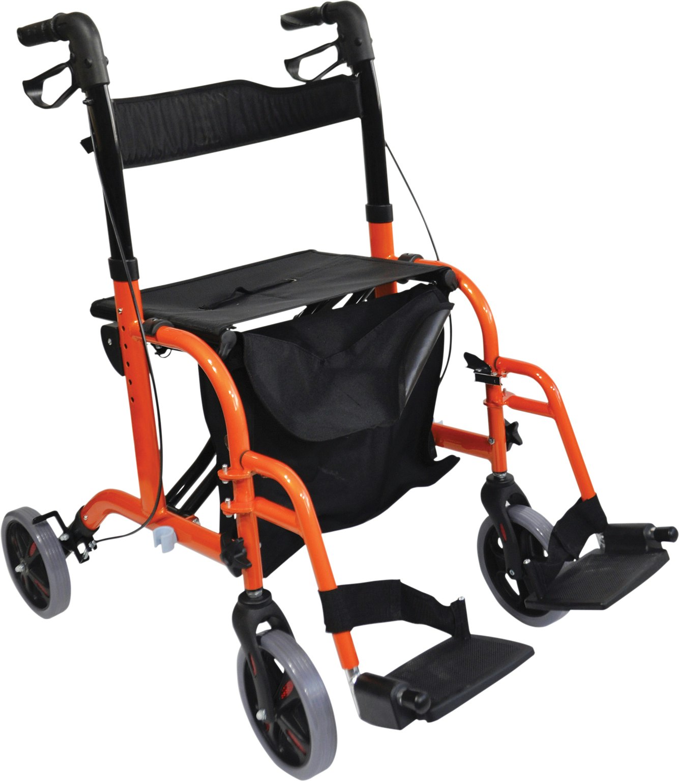 Aidapt Orange Duo Rollator And Transit Chair