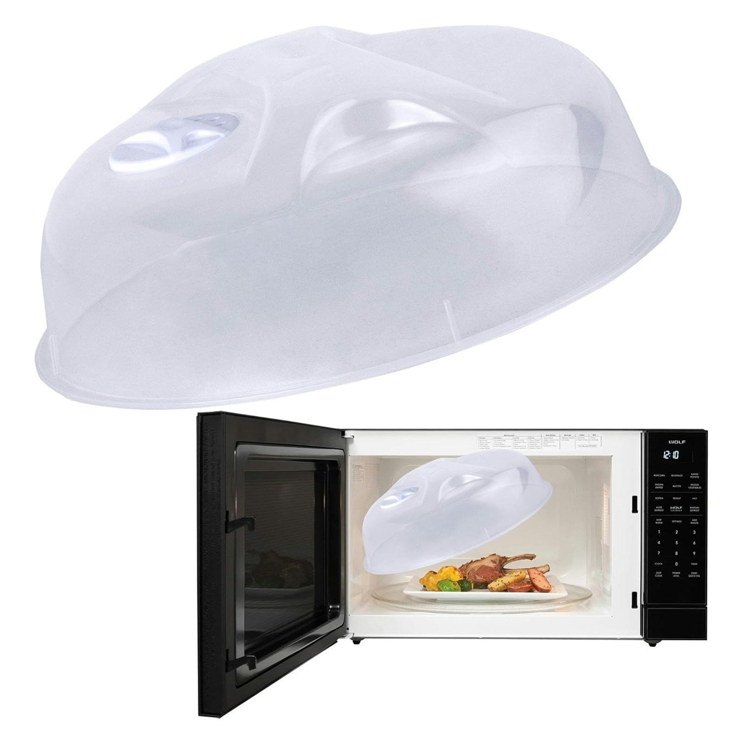 Rackhams Microwave Plate Cover (25Cm) Dishwasher Safe & Bpa Free - 3 X